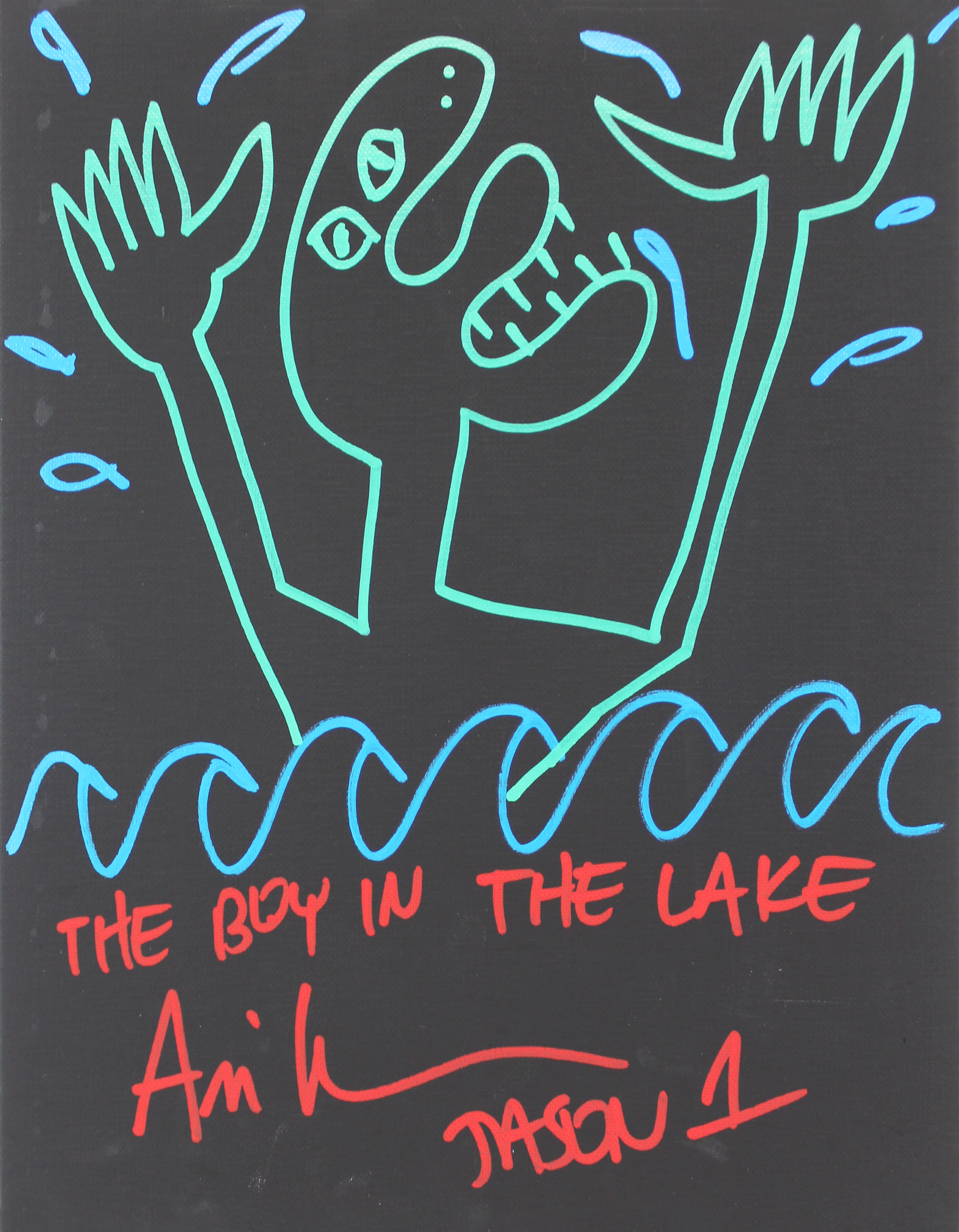 Ari Lehman "BITL, Jason 1" Signed 11x14 Canvas Hand-Drawn Sketch BAS #WF59869
