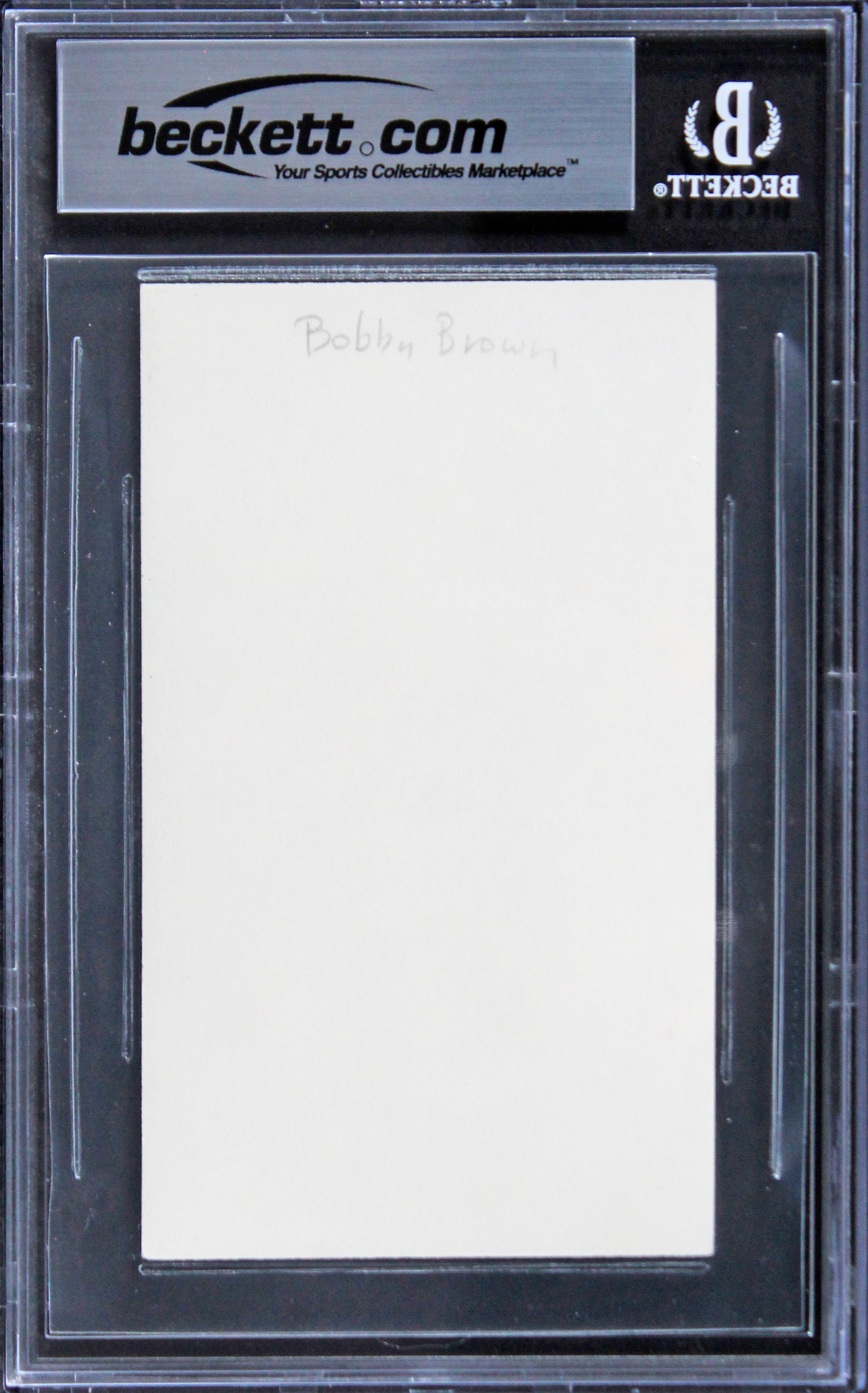 Bobby Brown Singer Authentic Signed 3x5 Index Card Autographed BAS Slabbed