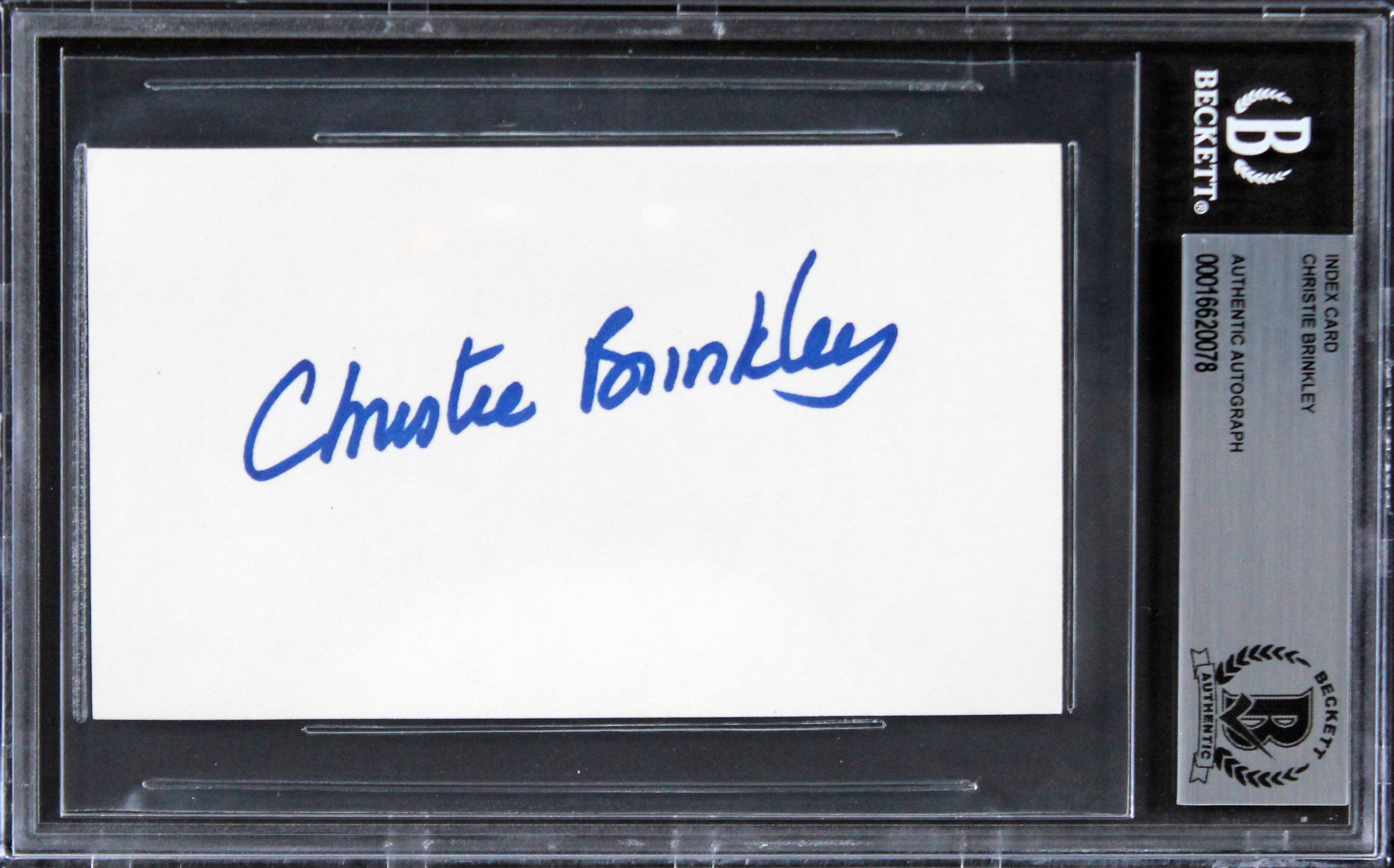 Christie Brinkley National Lampoon's Vacation Signed 3x5 Index Card BAS Slabbed