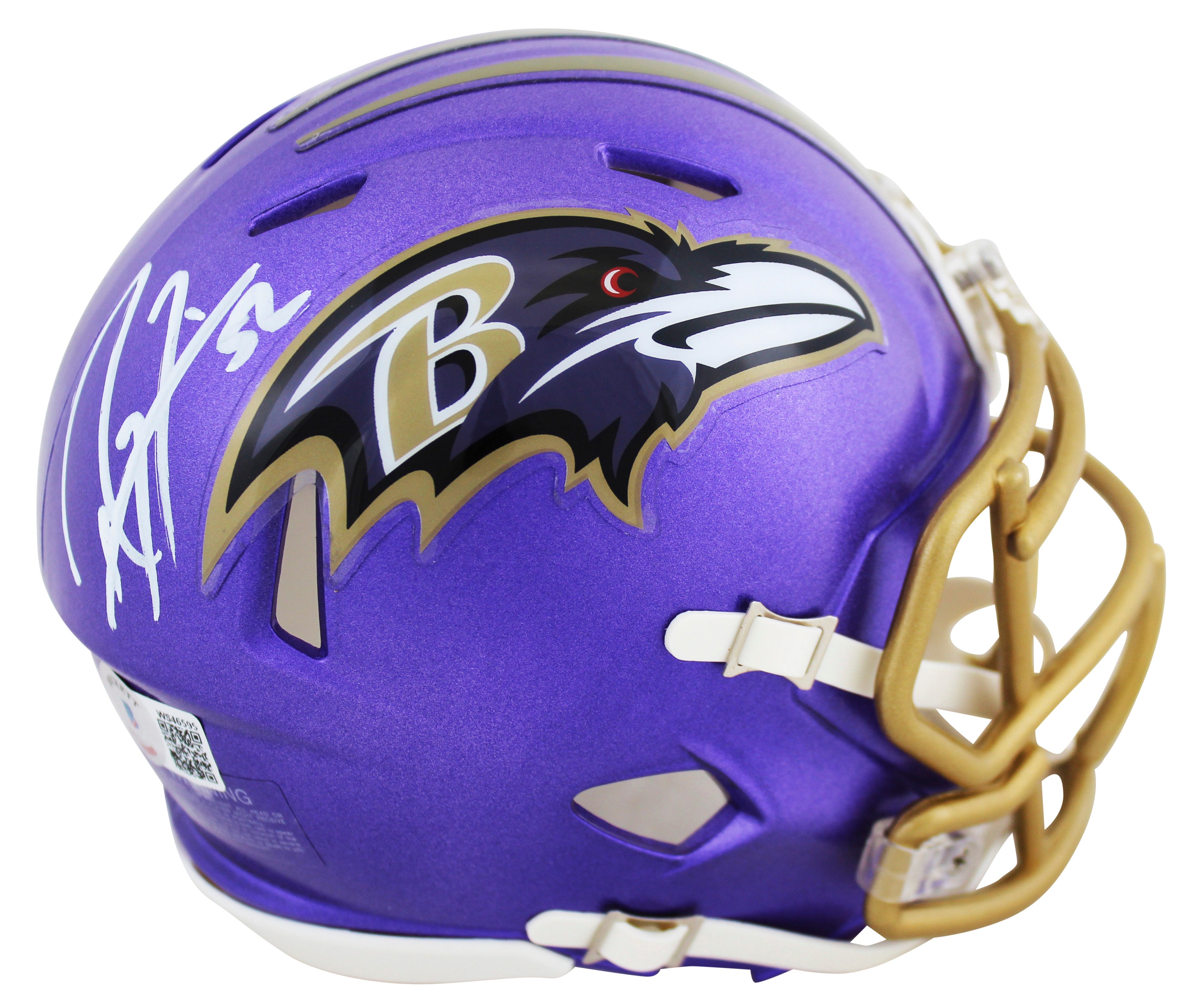 Ravens Ray Lewis Authentic Signed Flash Speed Mini Helmet BAS Witnessed