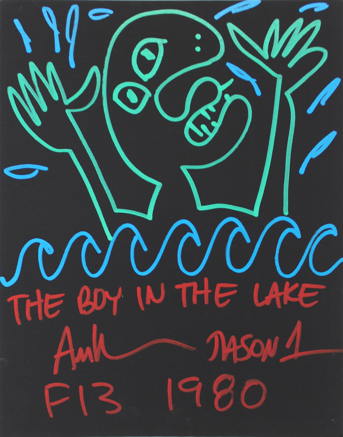 Ari Lehman "3x Inscribed" Signed 11x14 Canvas Hand-Drawn Sketch BAS Wit #WF59859