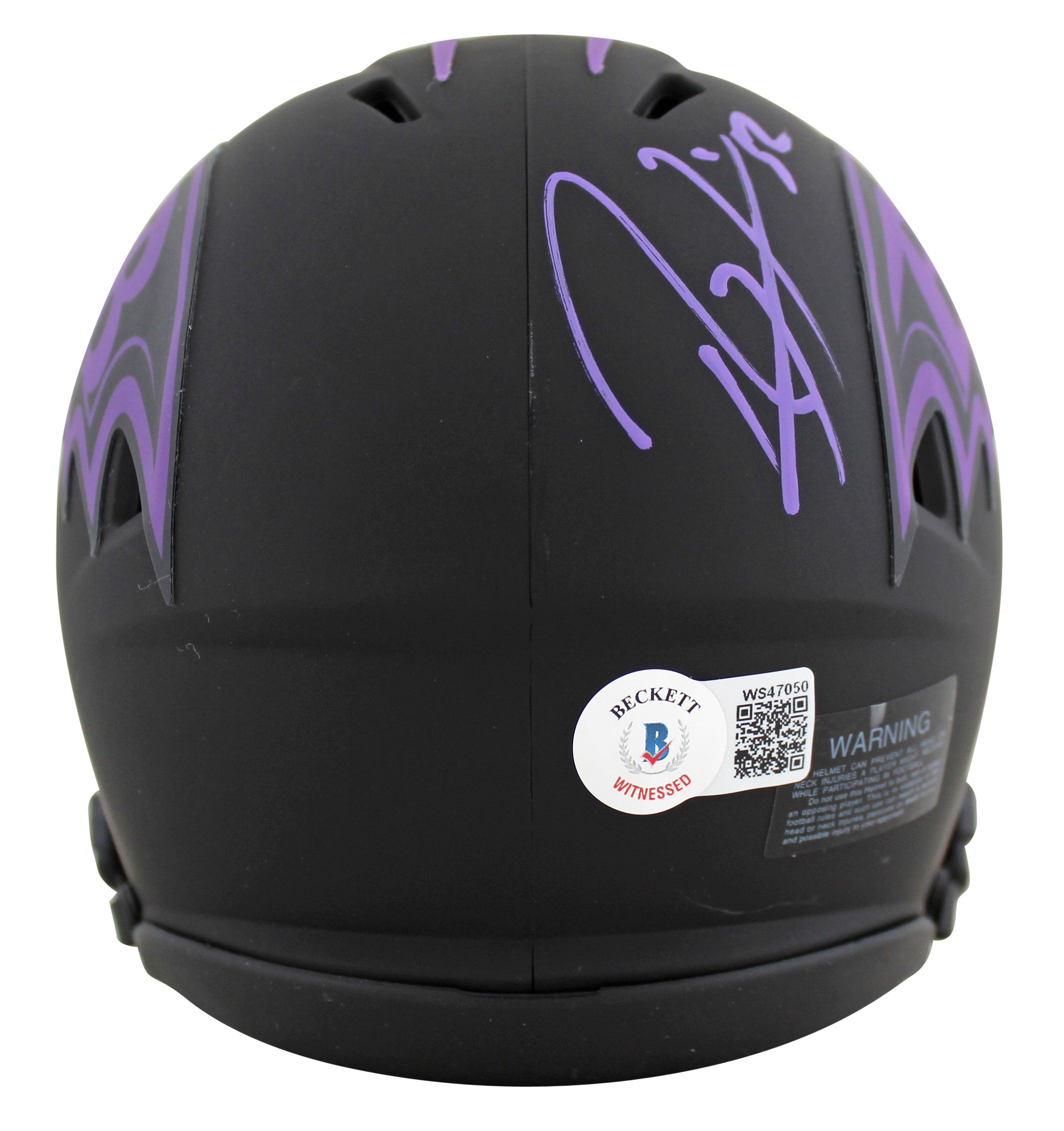 Ravens Ray Lewis Authentic Signed Eclipse Speed Mini Helmet BAS Witnessed