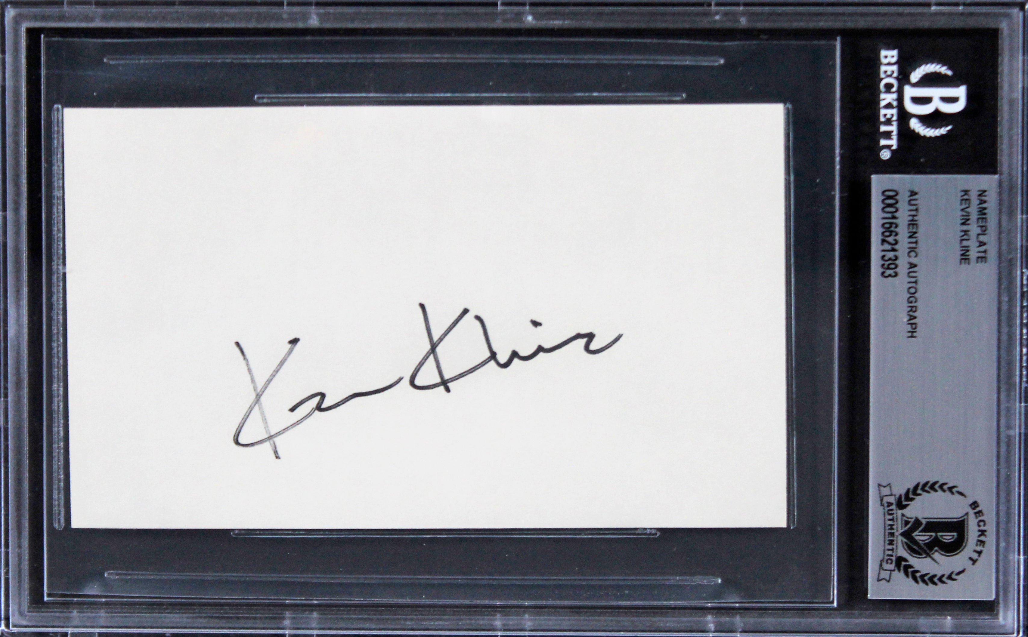 Kevin Kline A Fish Called Wanda Authentic Signed 3x5 Index Card BAS Slabbed