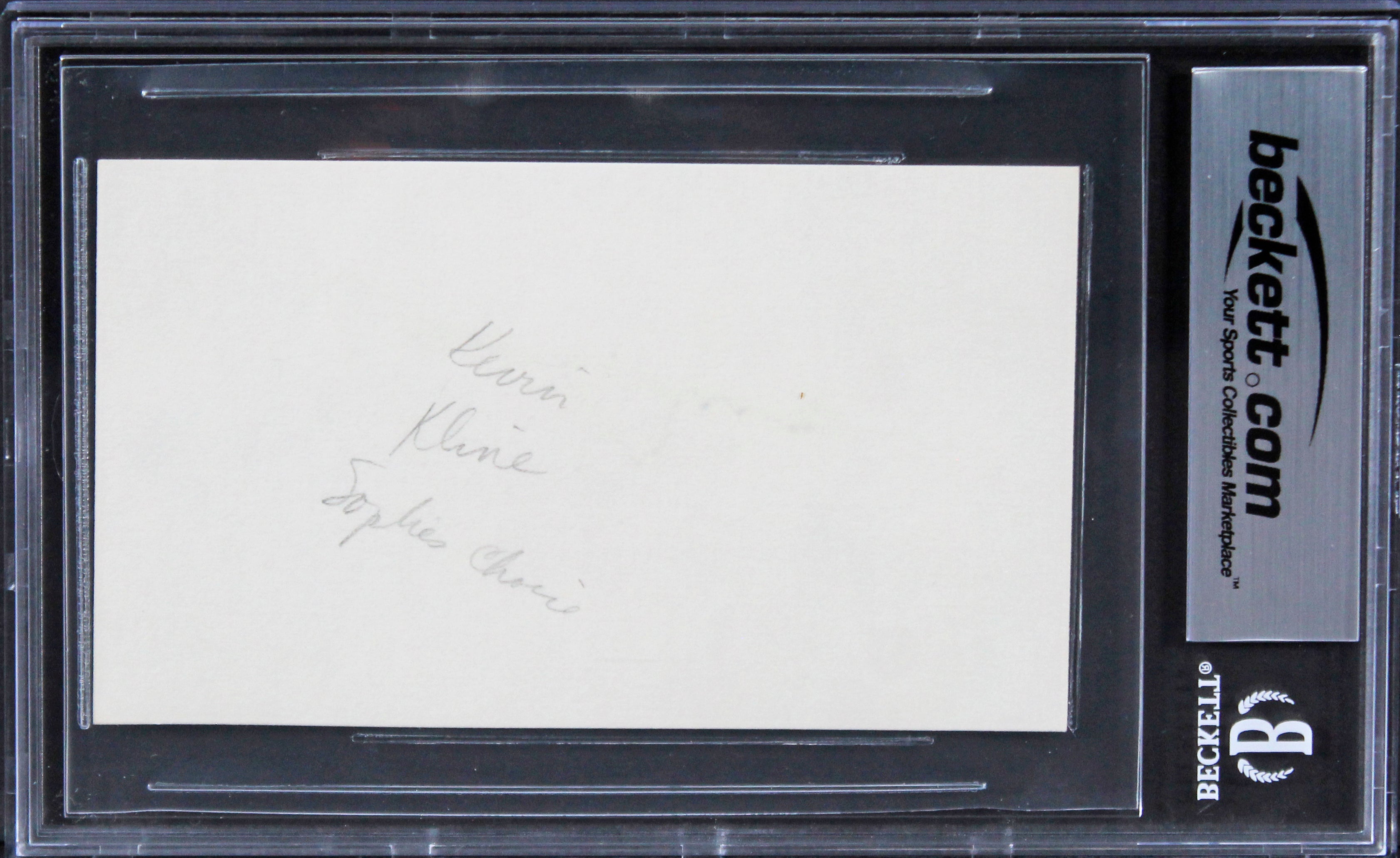 Kevin Kline A Fish Called Wanda Authentic Signed 3x5 Index Card BAS Slabbed