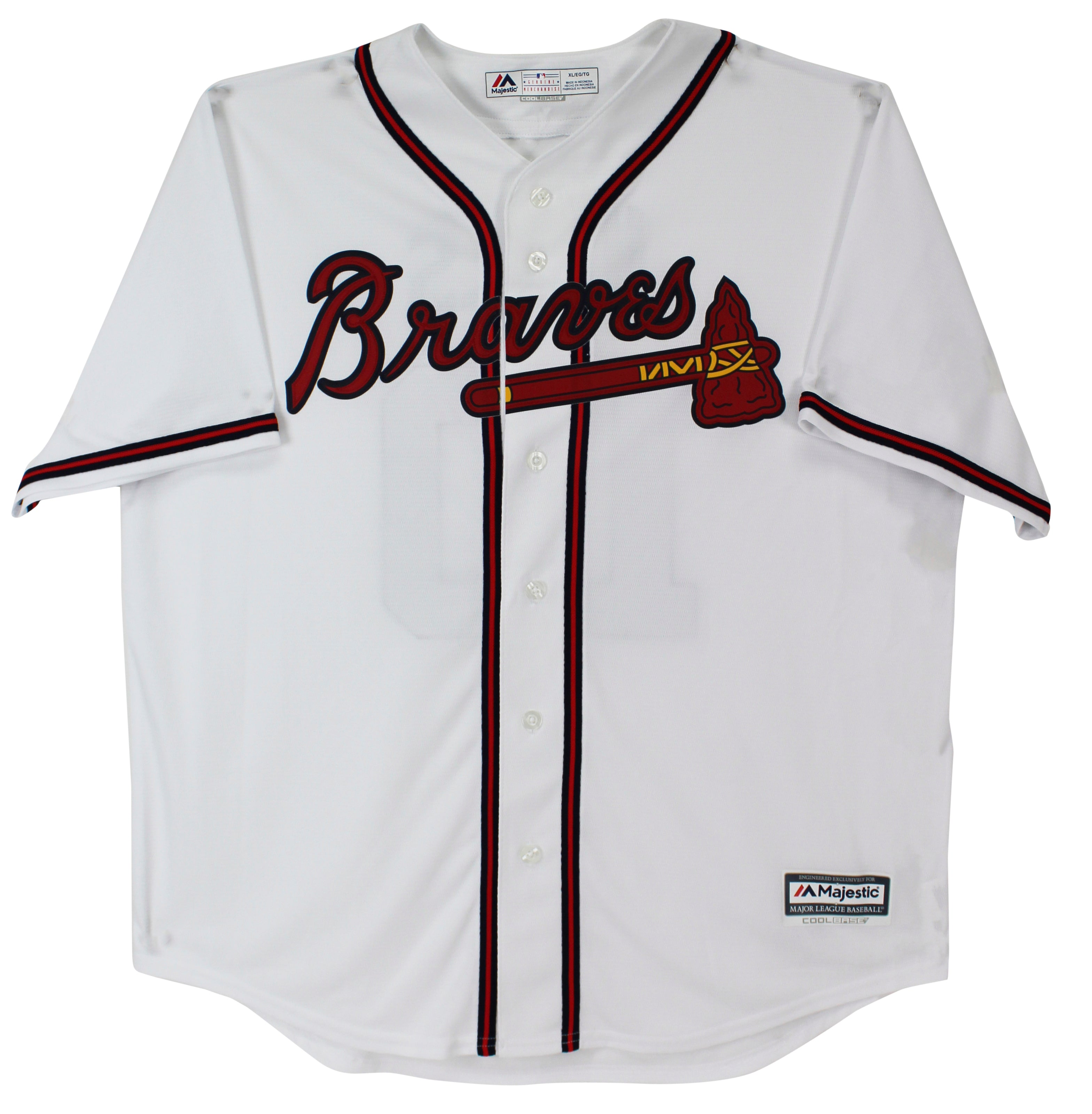 Braves Chipper Jones Authentic Signed White Majestic Coolbase Jersey BAS