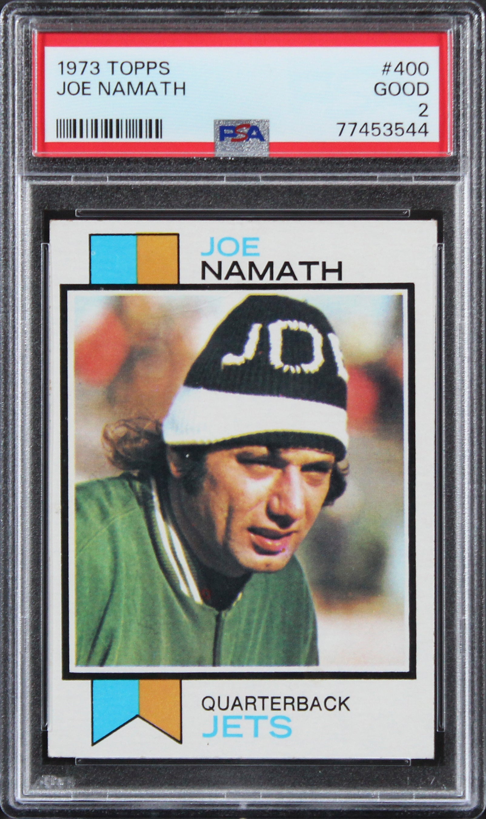 Jets Joe Namath 1973 Topps #400 Card Graded Good-2 PSA Slabbed