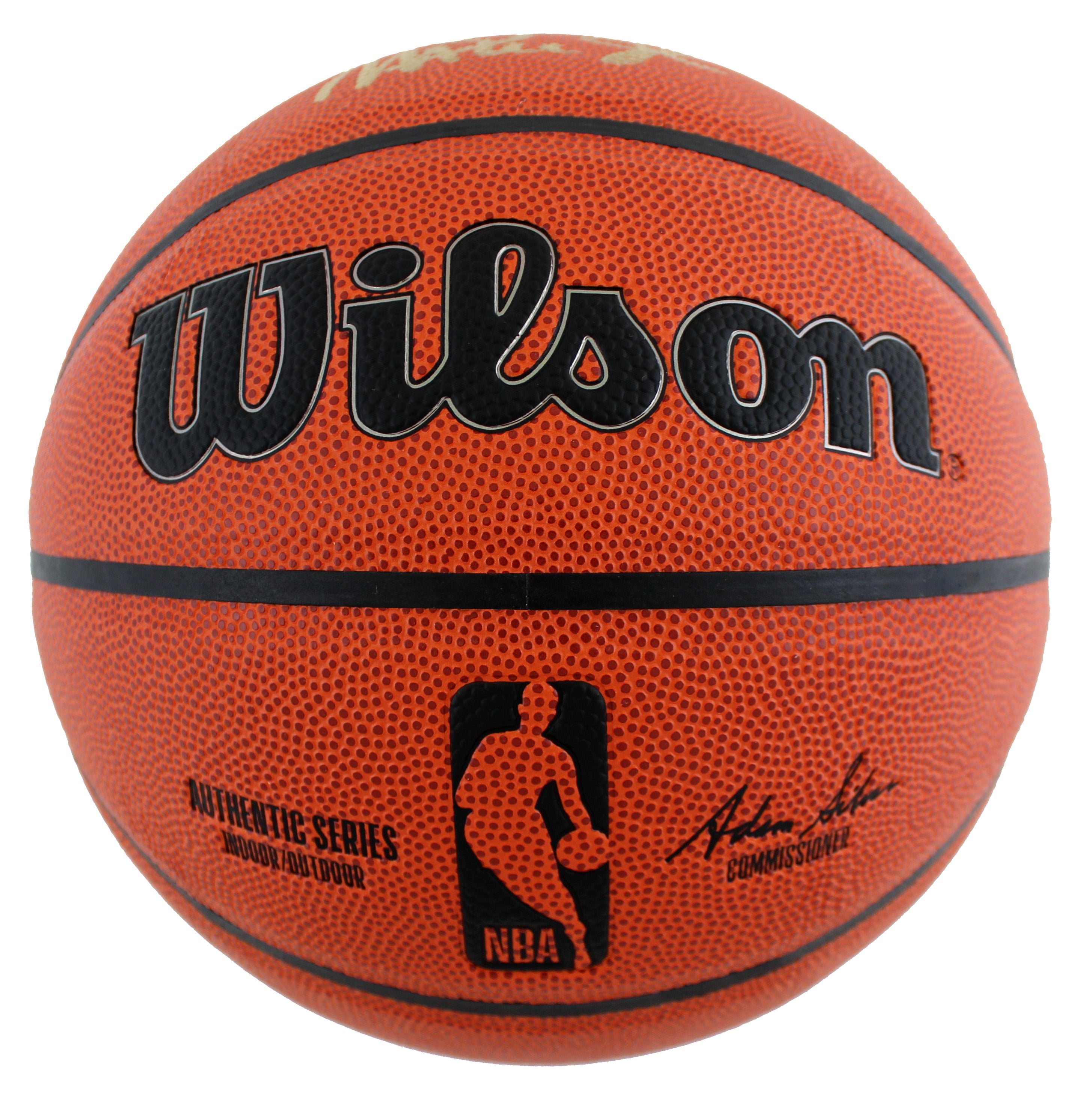 Lakers Magic Johnson Authentic Signed Wilson Basketball w/ Gold Sig BAS Witness