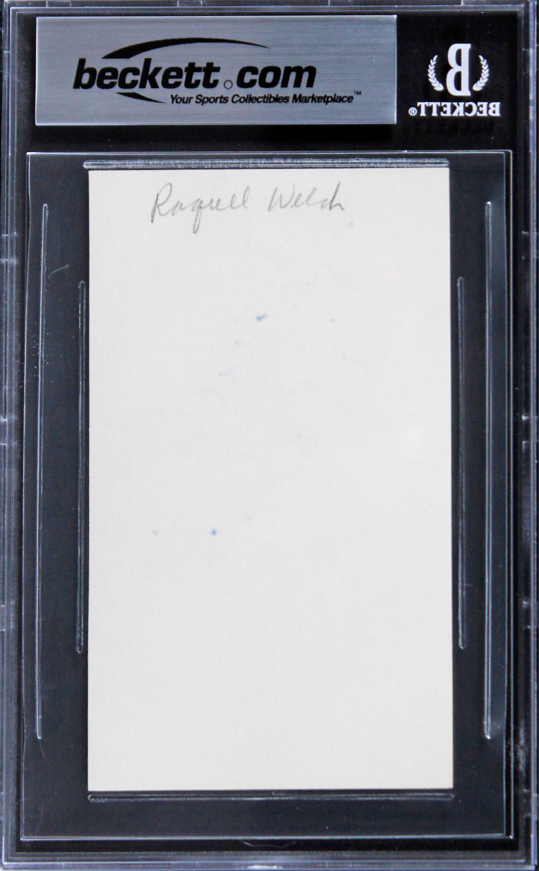 Raquel Welch The Three Musketeers Authentic Signed 3x5 Index Card BAS Slabbed