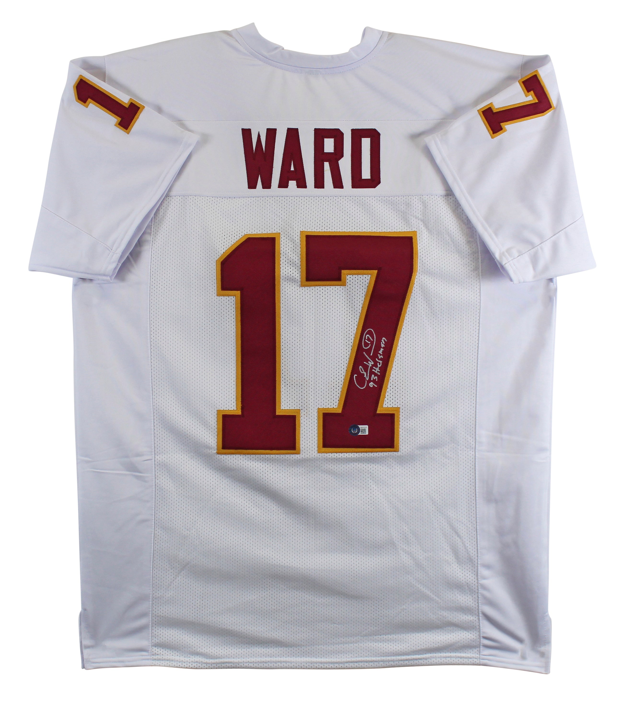 Florida State Charlie Ward "93 Heisman" Signed White Pro Style Jersey BAS Wit