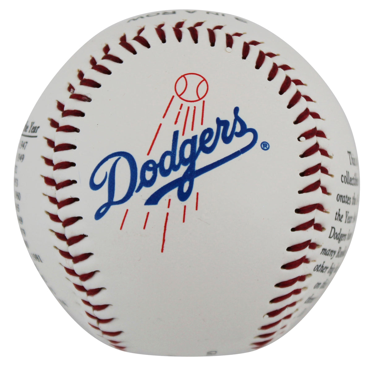 Dodgers 3 In A Row Rookie Of The Year 1992-1994 Commemorative Baseball Un-signed