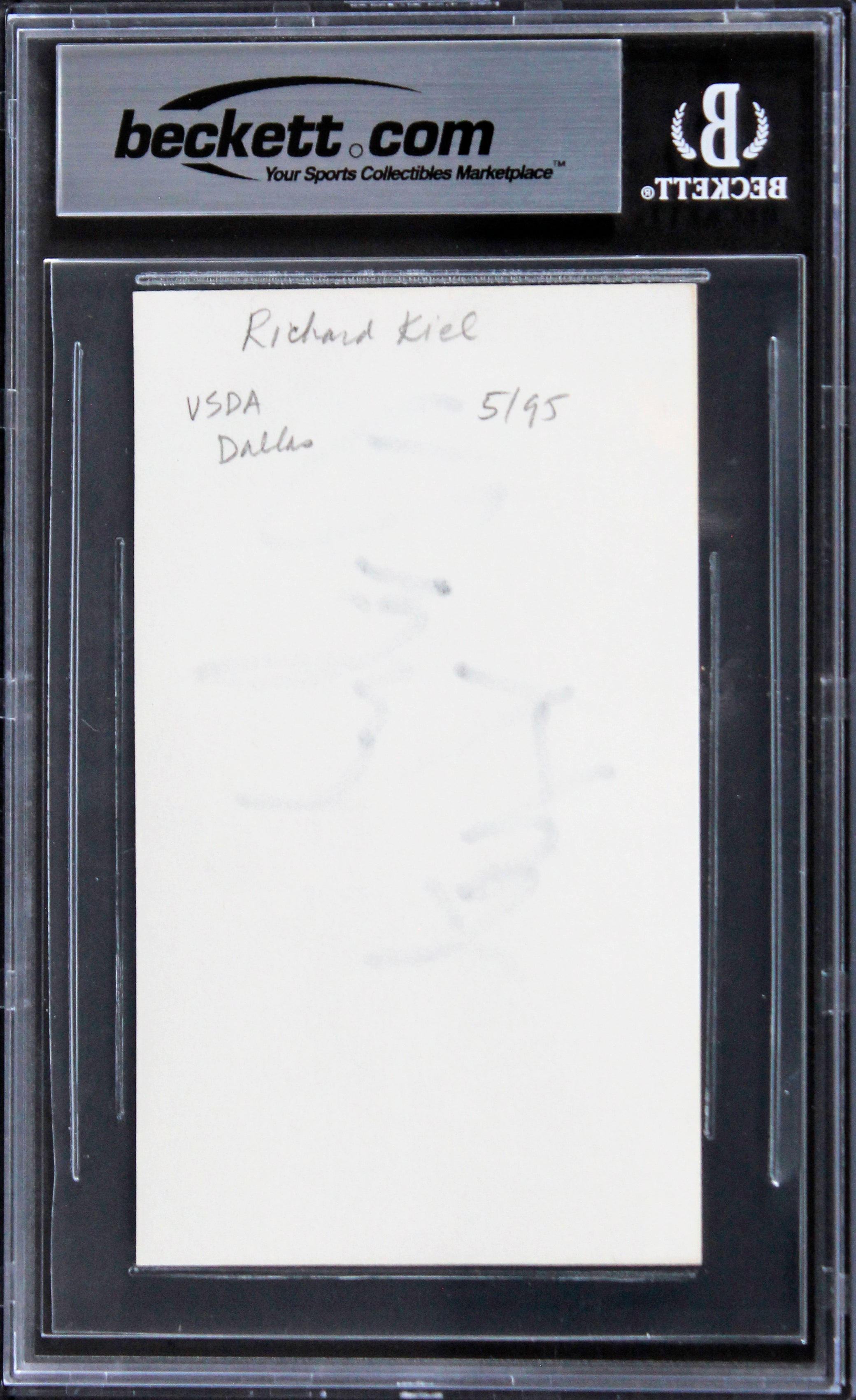 Richard Kiel James Bond Authentic Signed 3x5 Index Card Autographed BAS Slabbed