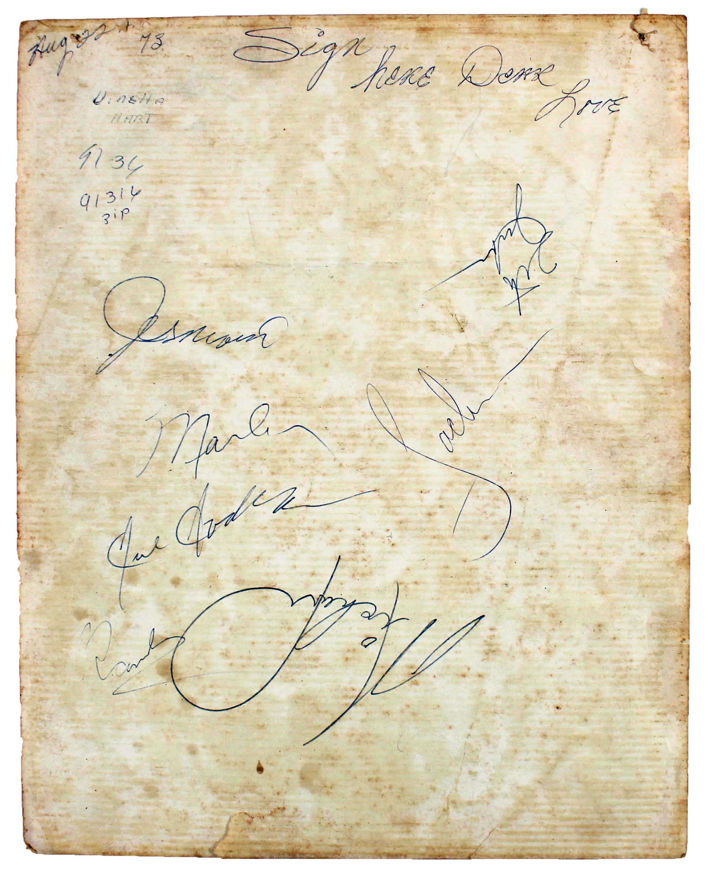 Jackson 5 (7) Michael, Tito, Jermaine, Marlon, Jackie +2 Signed 8x10 Photo BAS