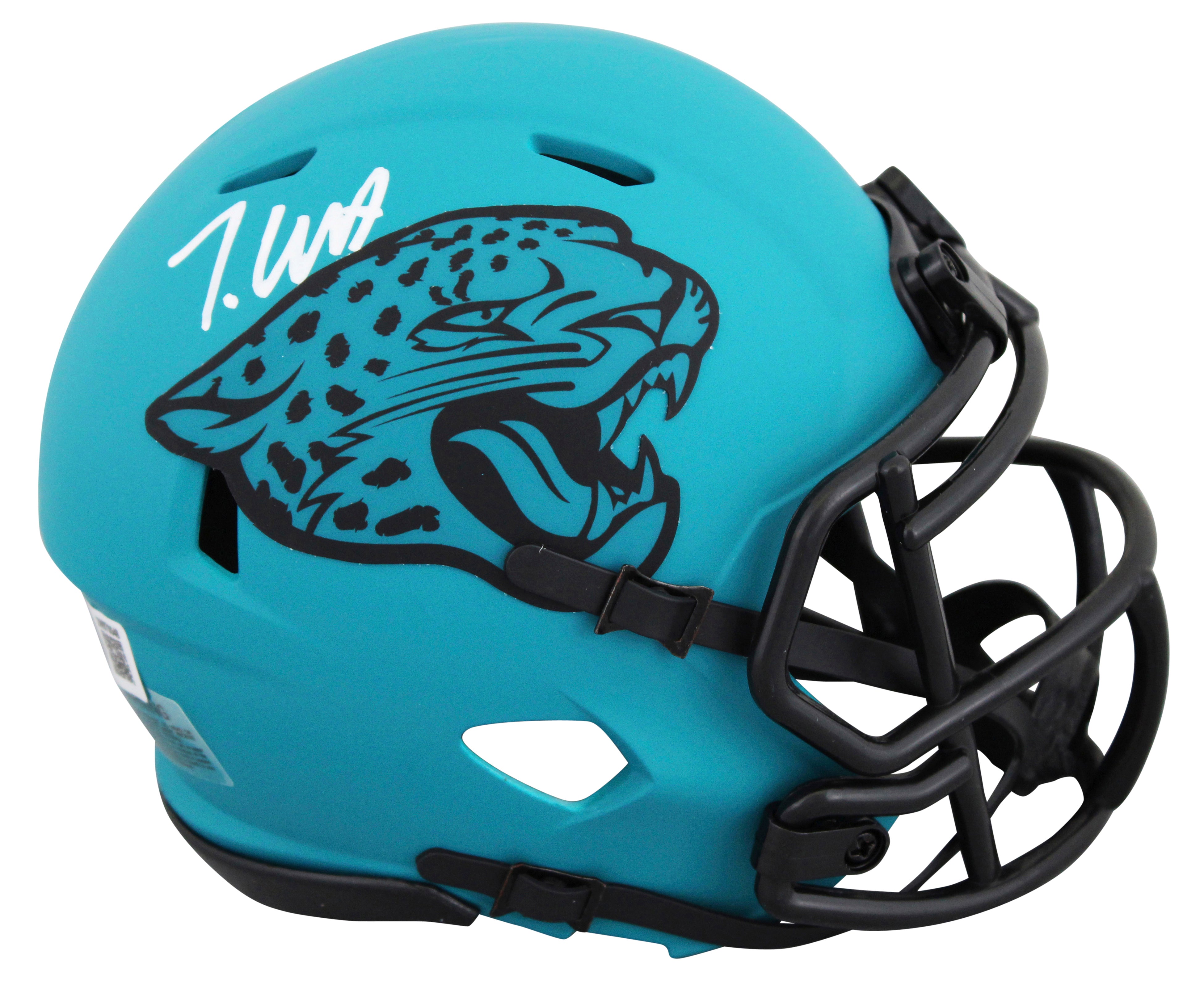 Jaguars Travis Hunter Authentic Signed Rave Speed Mini Helmet BAS Witnessed
