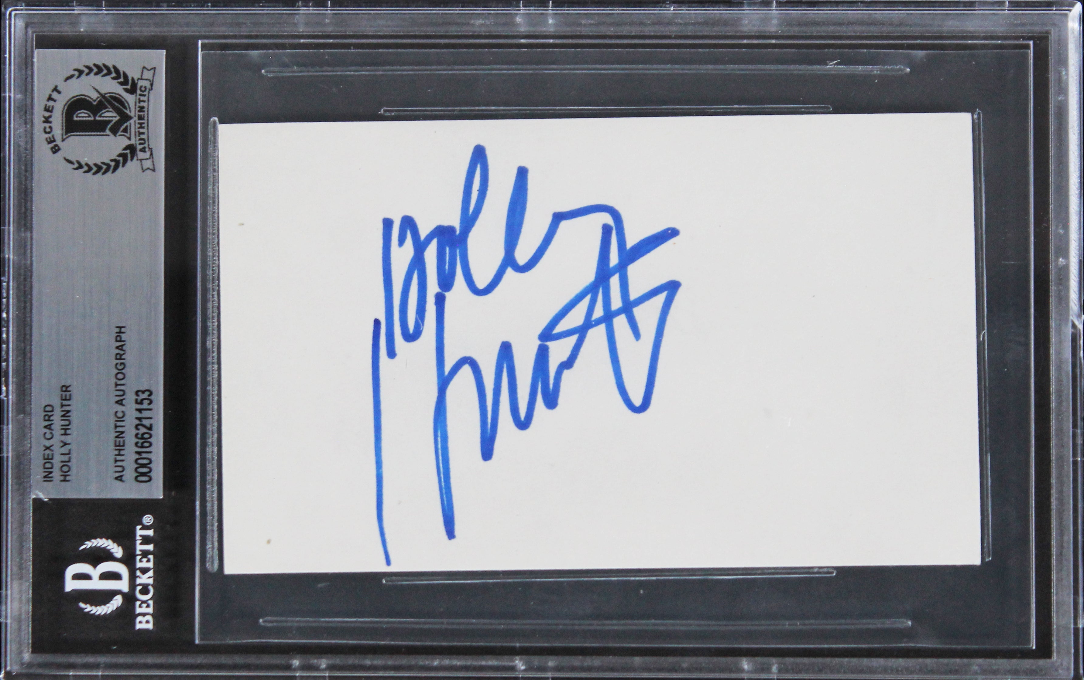 Holly Hunter The Incredibles Authentic Signed 3x5 Index Card BAS Slabbed 1