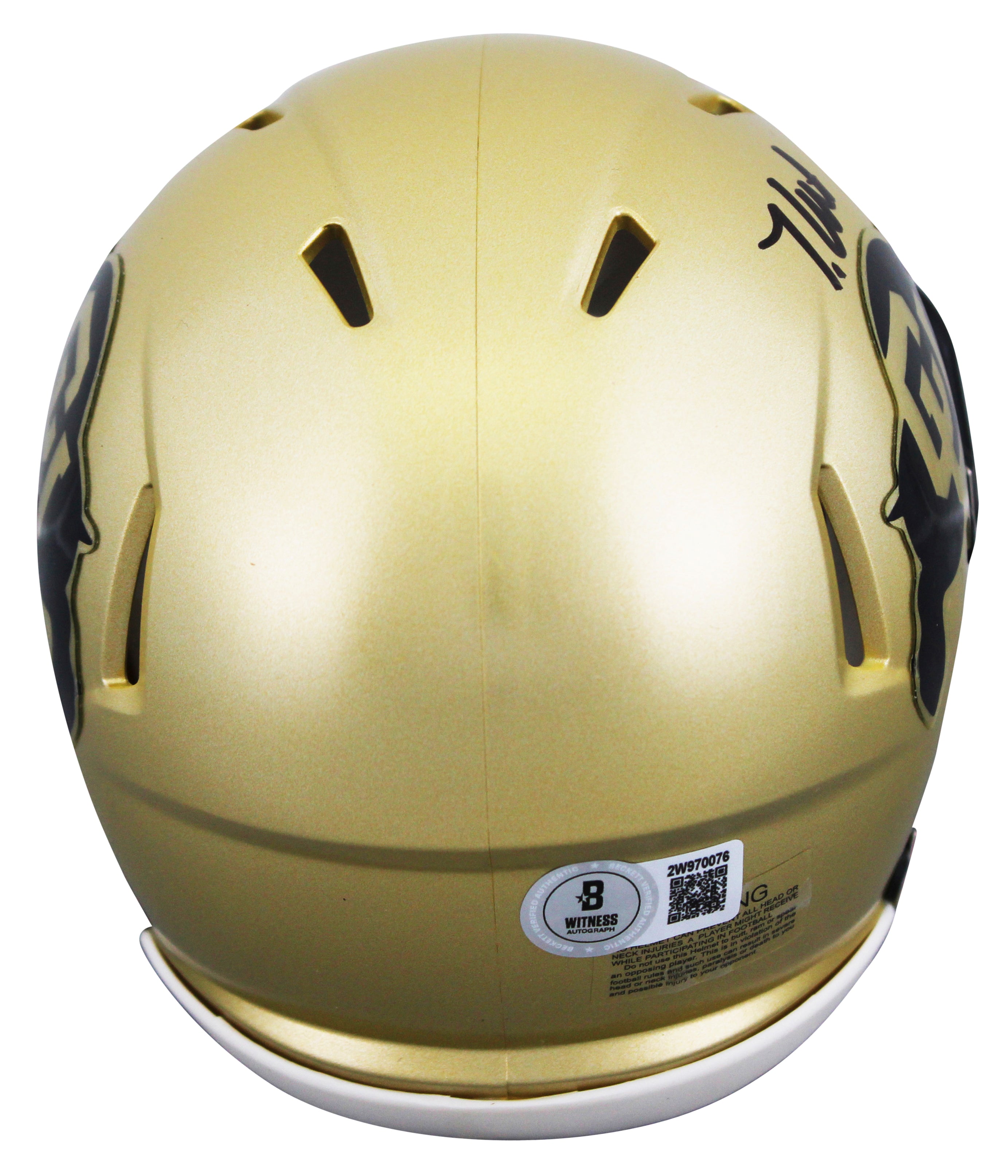 Colorado Travis Hunter "24 Heisman" Signed Speed Mini Helmet BAS Witnessed