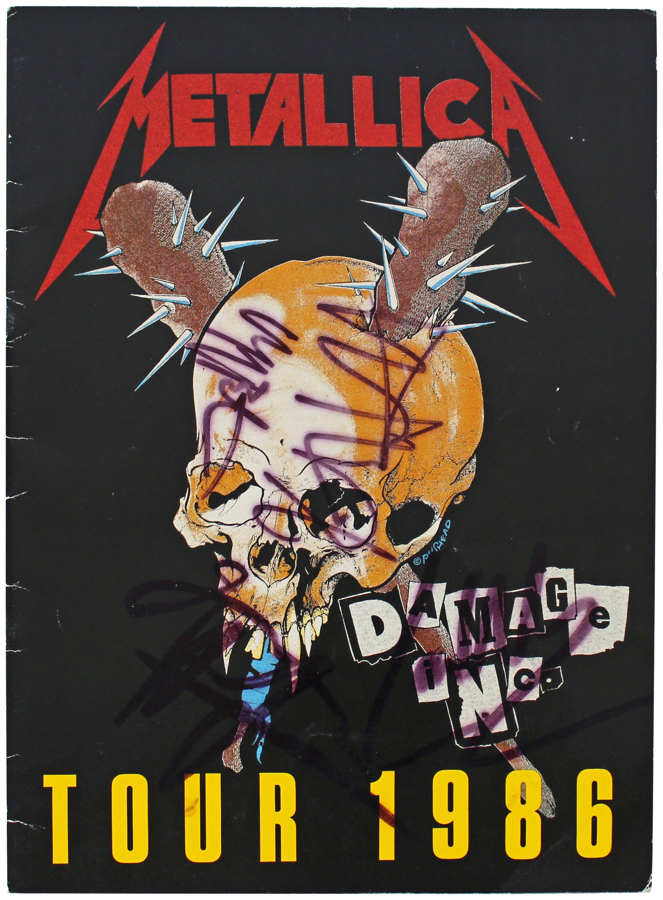 Metallica (4) Hetfield, Burton, Hammett & Ulrich Signed 1986 Tour Program BAS