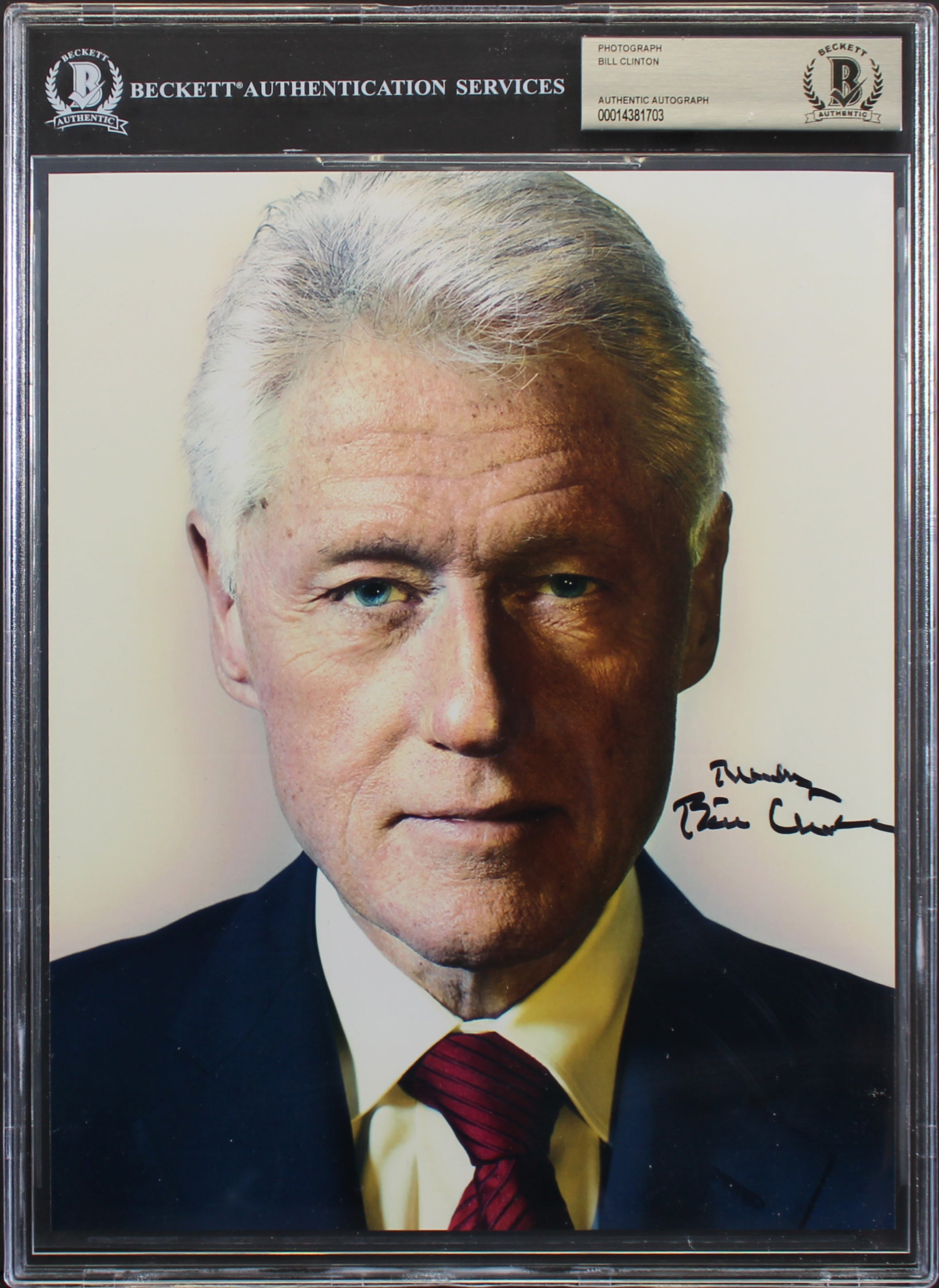 Bill Clinton "Best Wishes" Authentic Signed 8x10 Photo Autographed BAS Slabbed