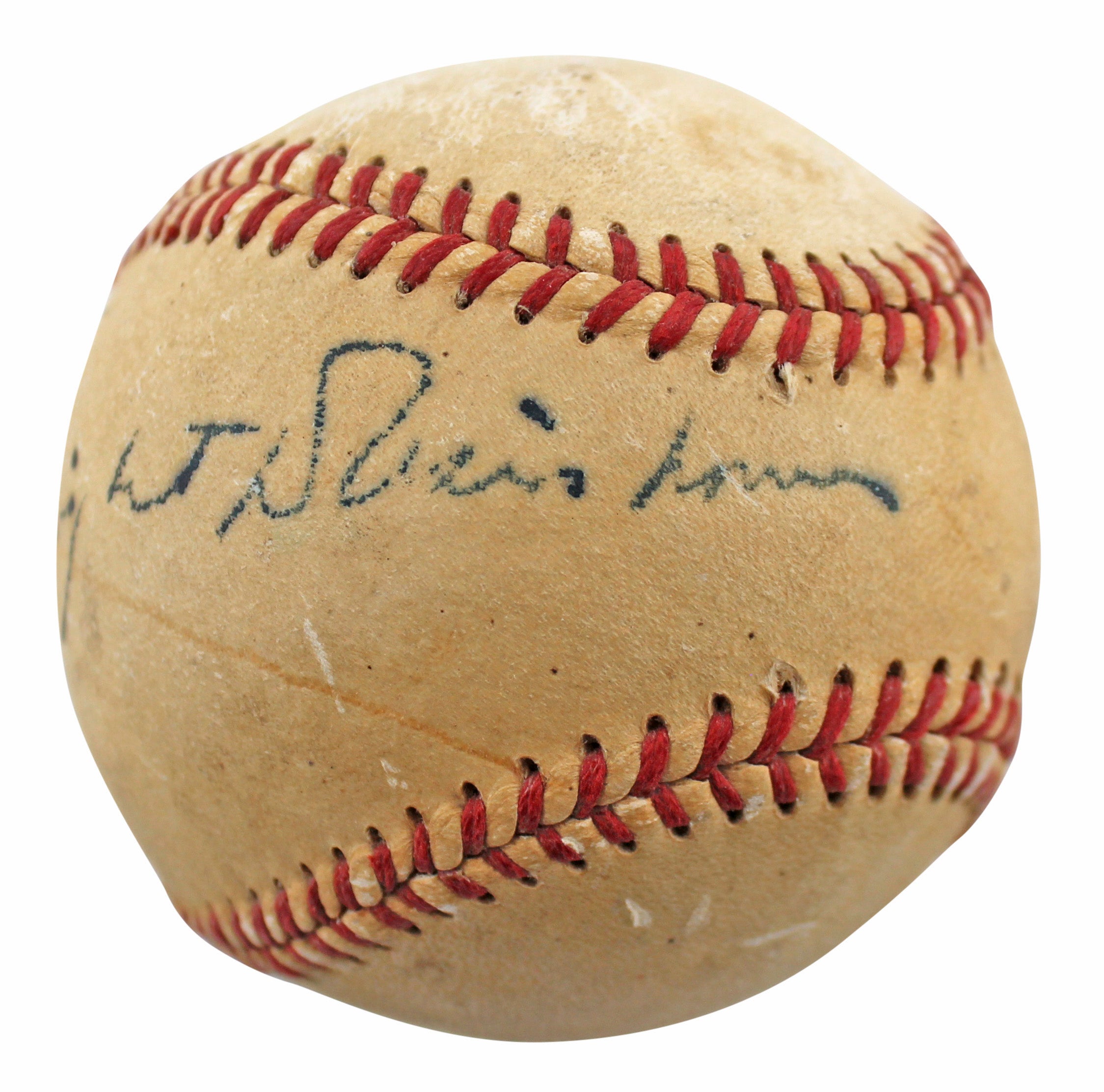 Dwight D. Eisenhower Authentic Signed WIlliam Harridge Oal Baseball BAS & PSA