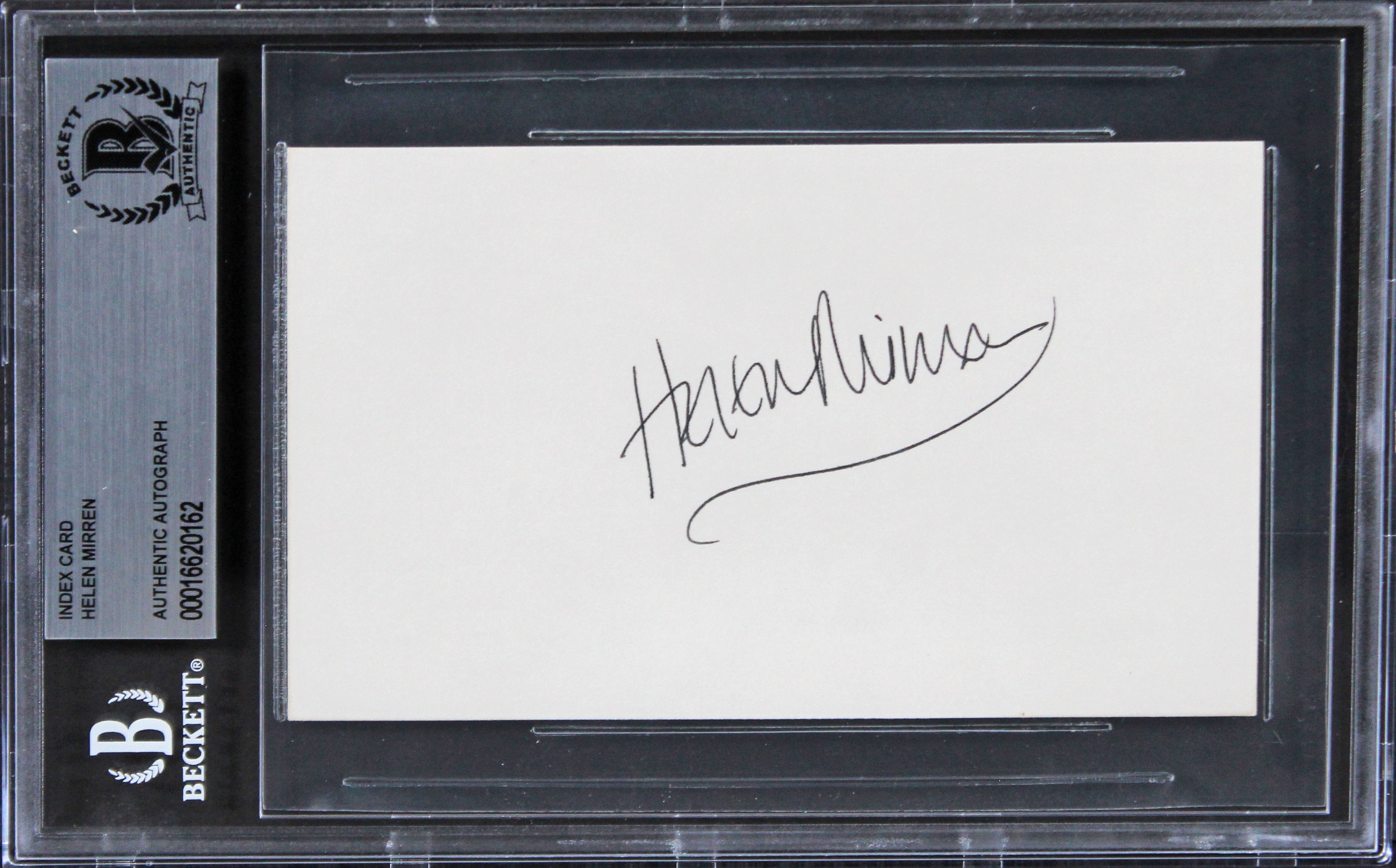 Helen Mirren The Queen Authentic Signed 3x5 Index Card BAS Slabbed 1