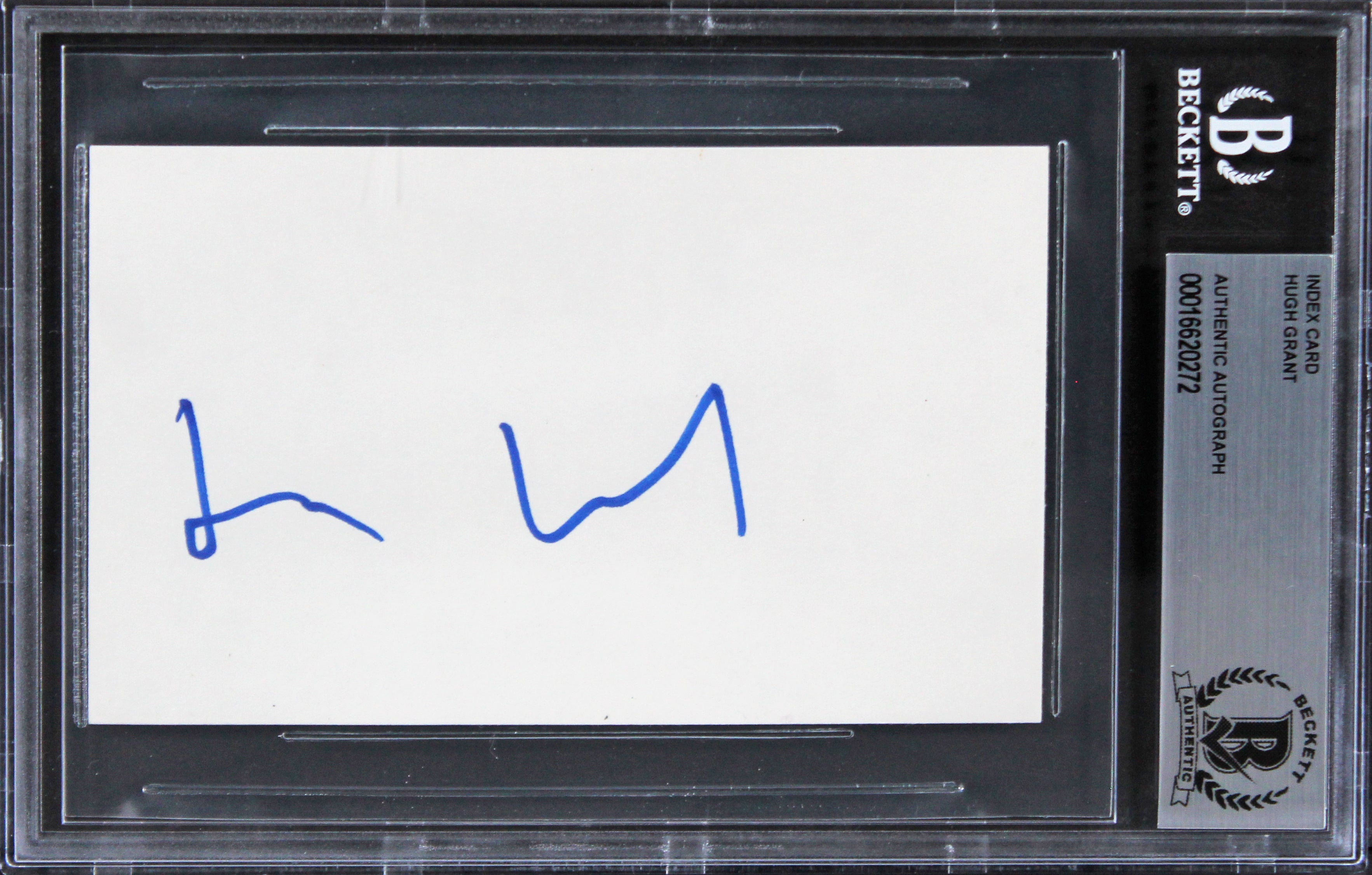 Hugh Grant Love Actually Authentic Signed 3x5 Index Card BAS Slabbed 3