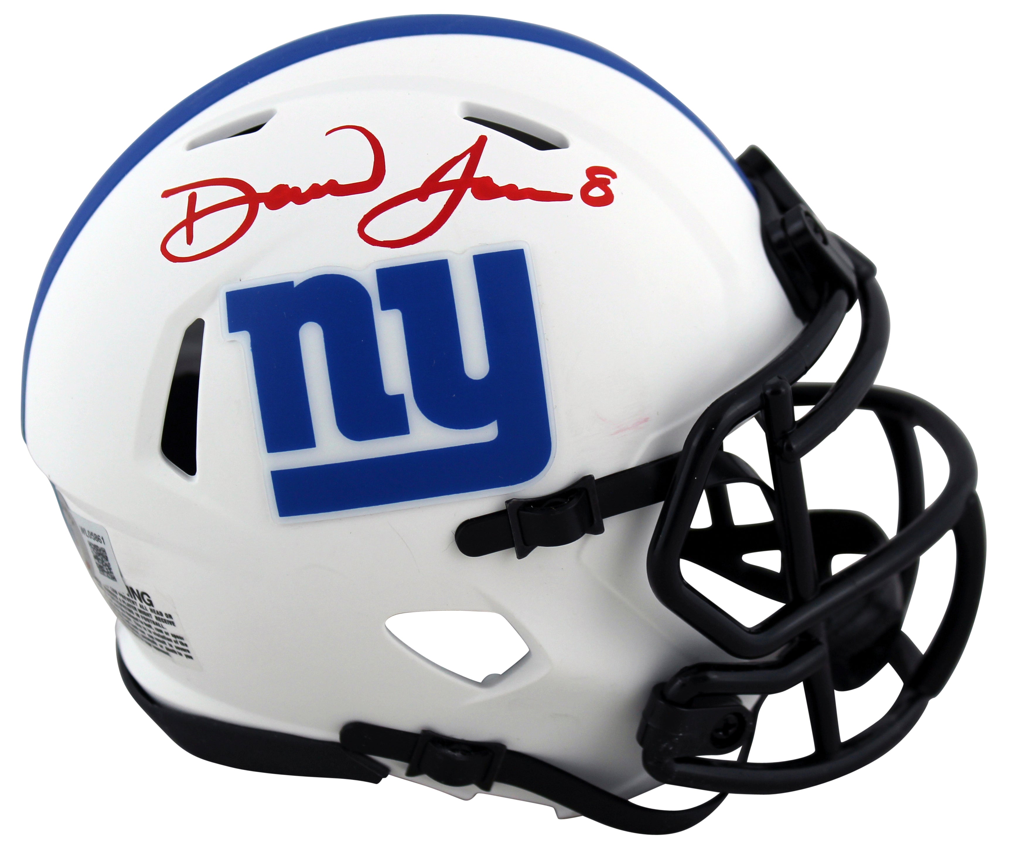 Giants Daniel Jones Authentic Signed Lunar Speed Mini Helmet BAS Witnessed