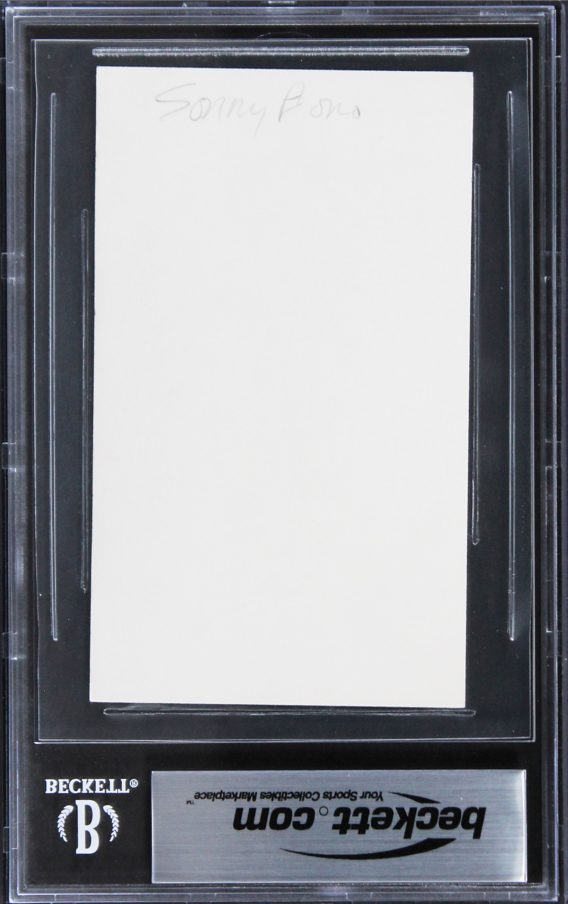 Sonny Bono The Sonny and Cher Show Authentic Signed 3x5 Index Card BAS Slabbed