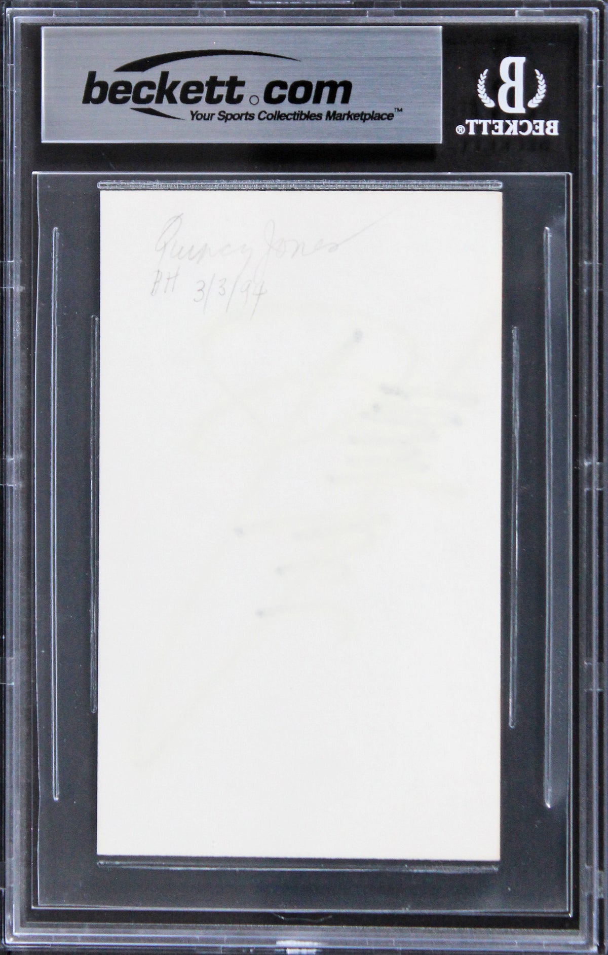 Quincy Jones The Color Purple Authentic Signed 3x5 Index Card BAS Slabbed 1