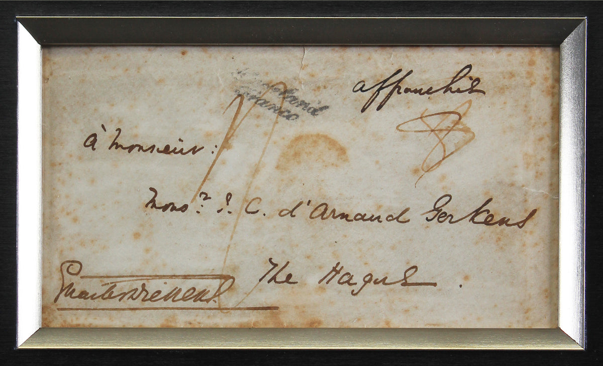 Charles Dickens Authentic Signed & Framed 3.25x5.25 Envelope BAS #AB14358
