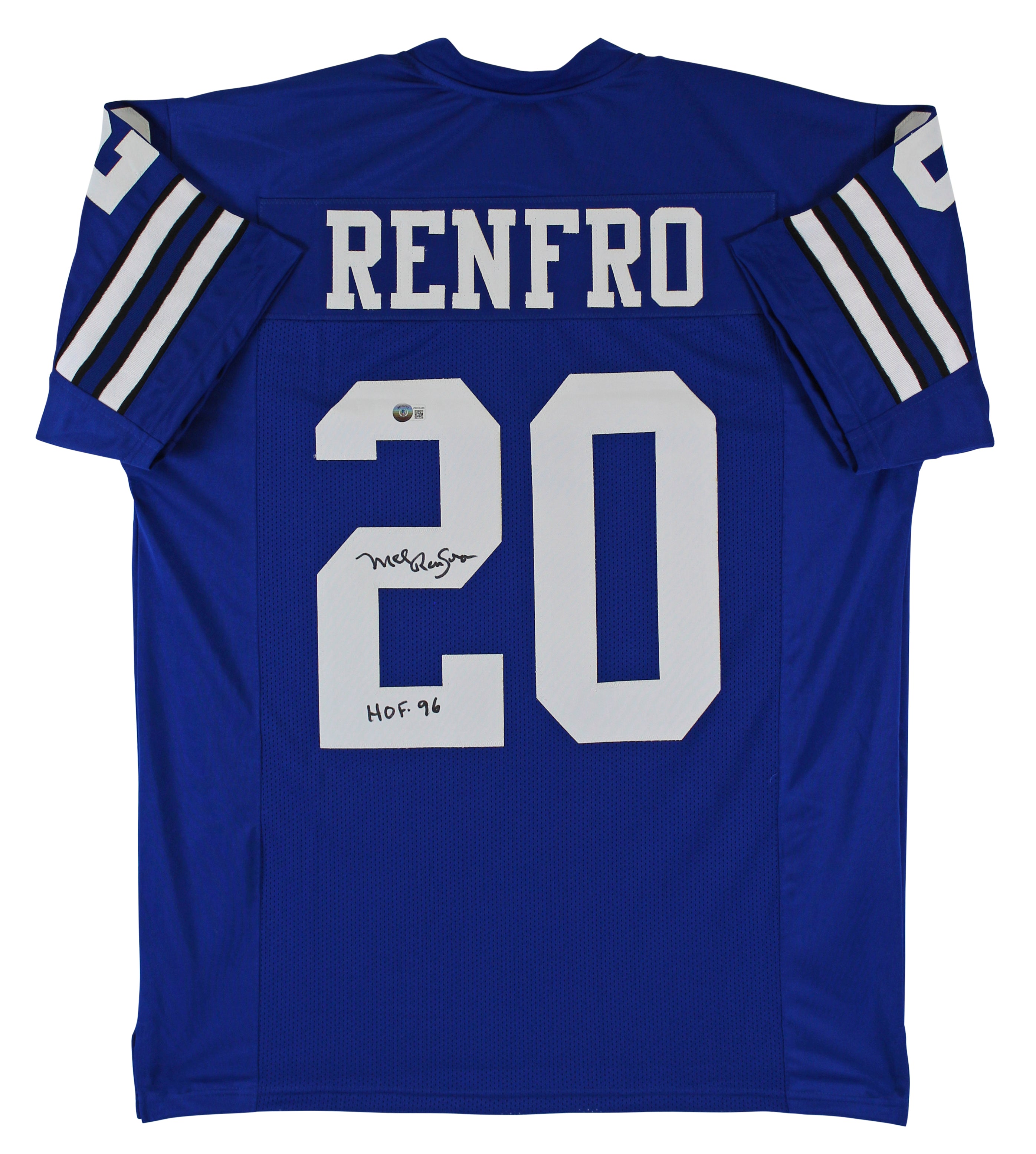 Mel Renfro "HOF 96" Authentic Signed Blue Pro Style Jersey BAS Witnessed