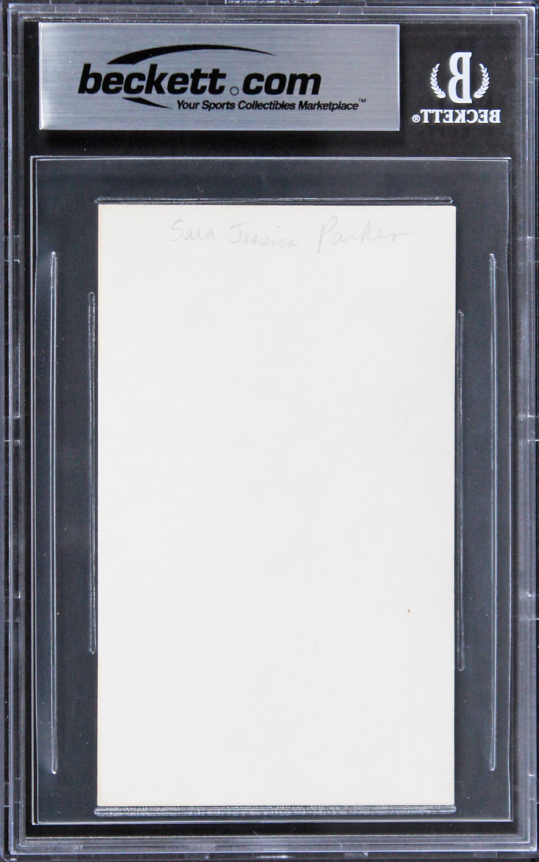 Sarah Jessica Parker Sex And The City "Peace" Signed 3x5 Index Card BAS Slabbed