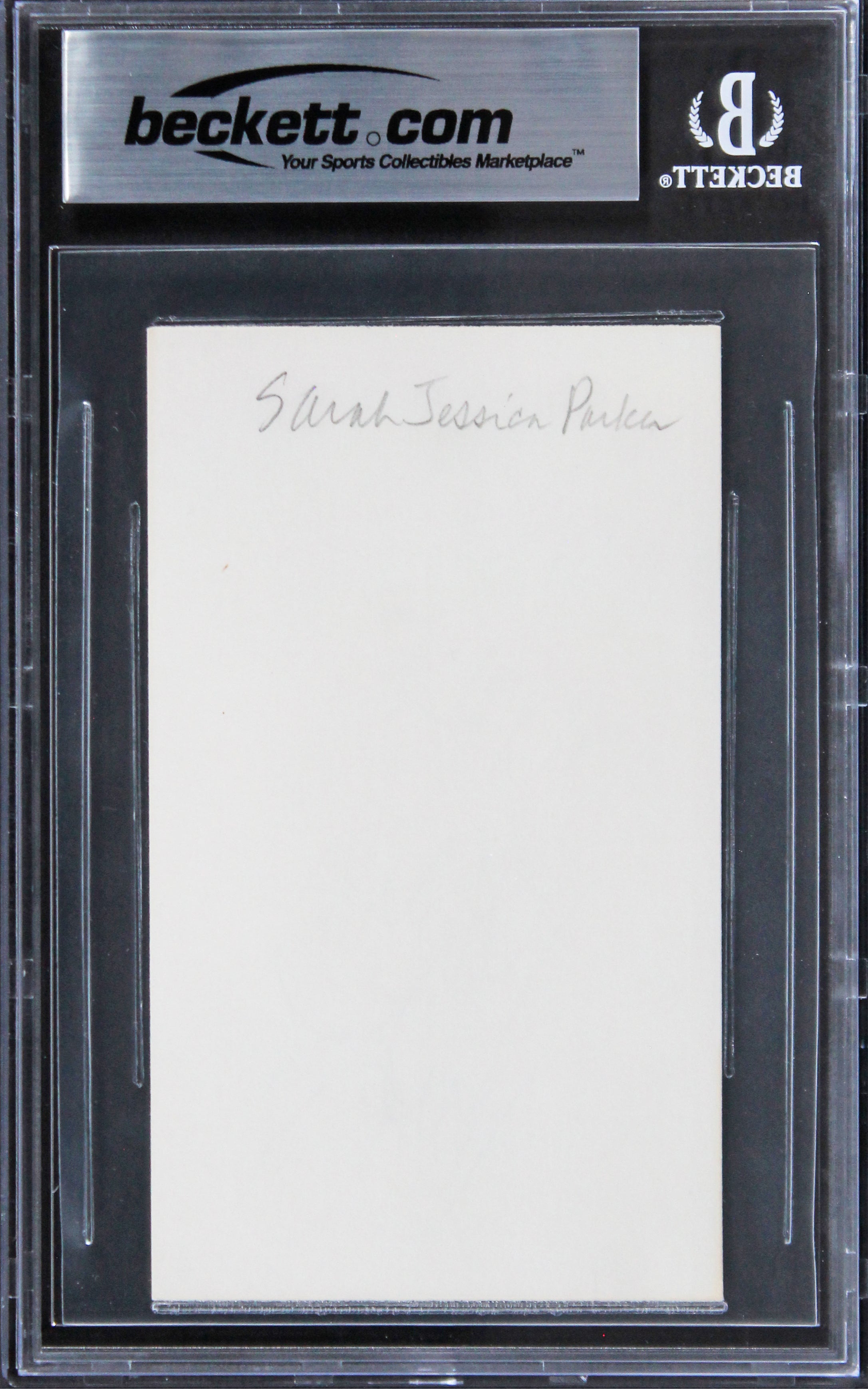 Sarah Jessica Parker Sex And The City "Love" Signed 3x5 Index Card BAS Slabbed