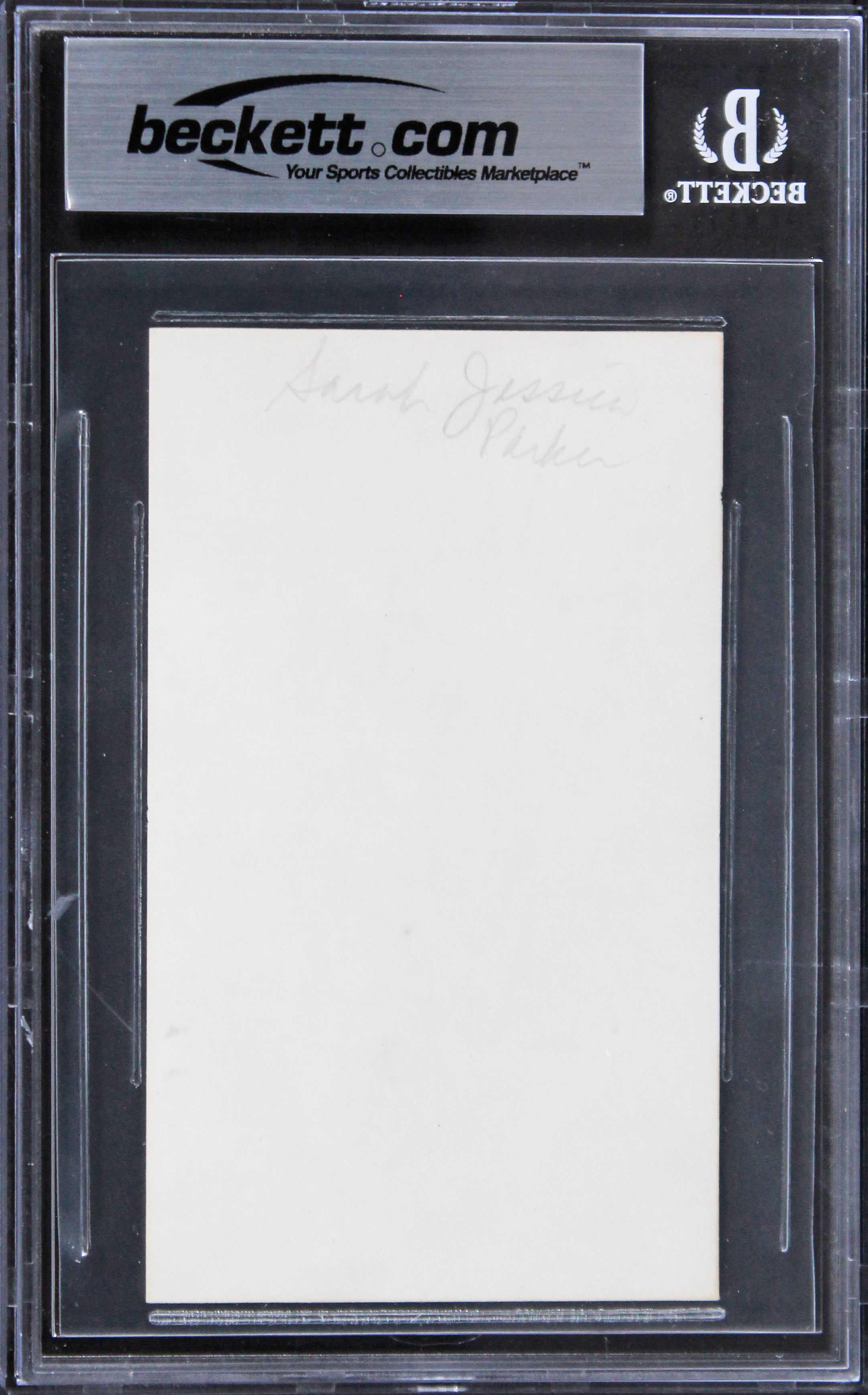 Sarah Jessica Parker Sex And The City Signed 3x5 Index Card BAS Slab 4