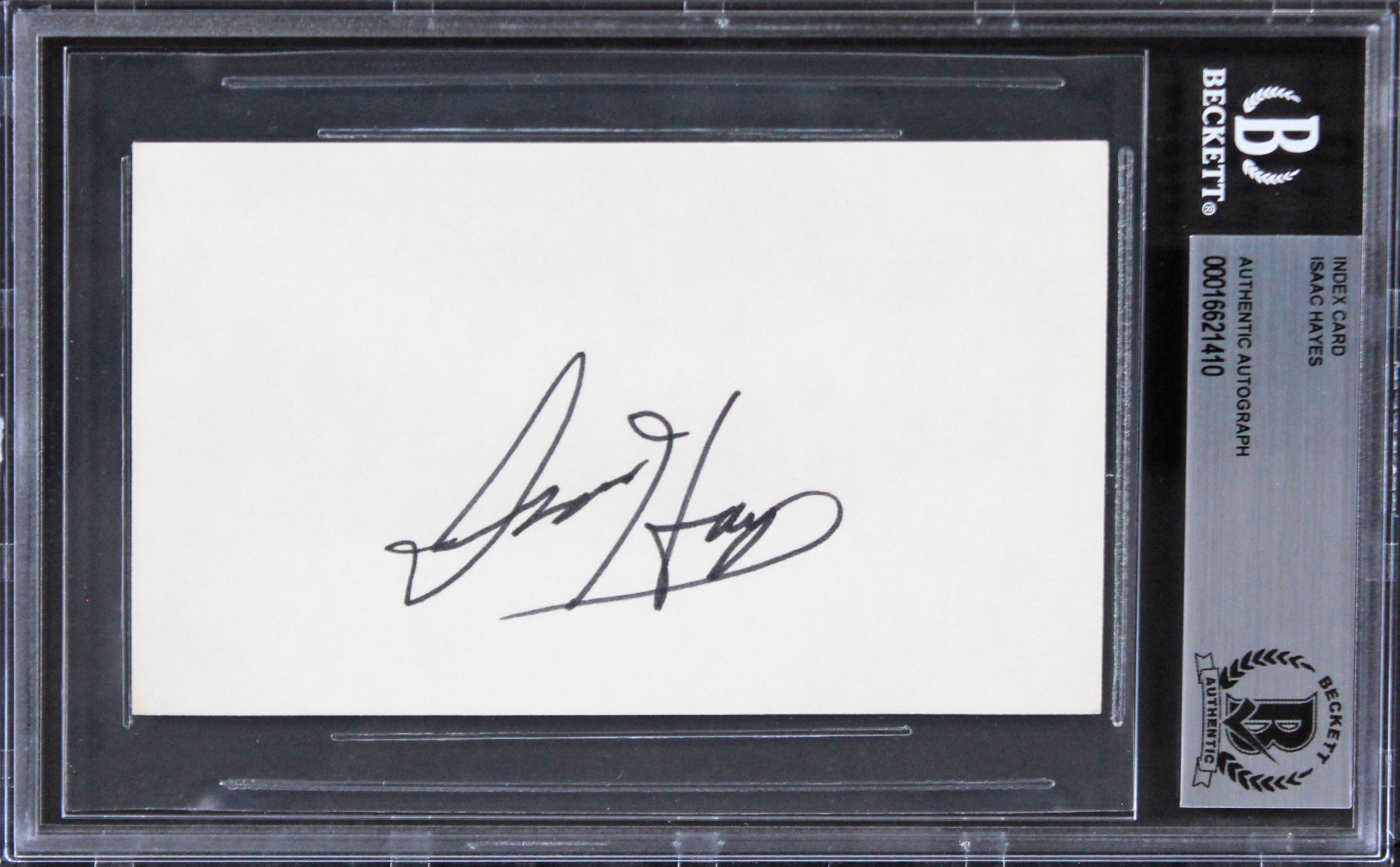 Isaac Hayes South Park Authentic Signed 3x5 Index Card Autographed BAS Slabbed