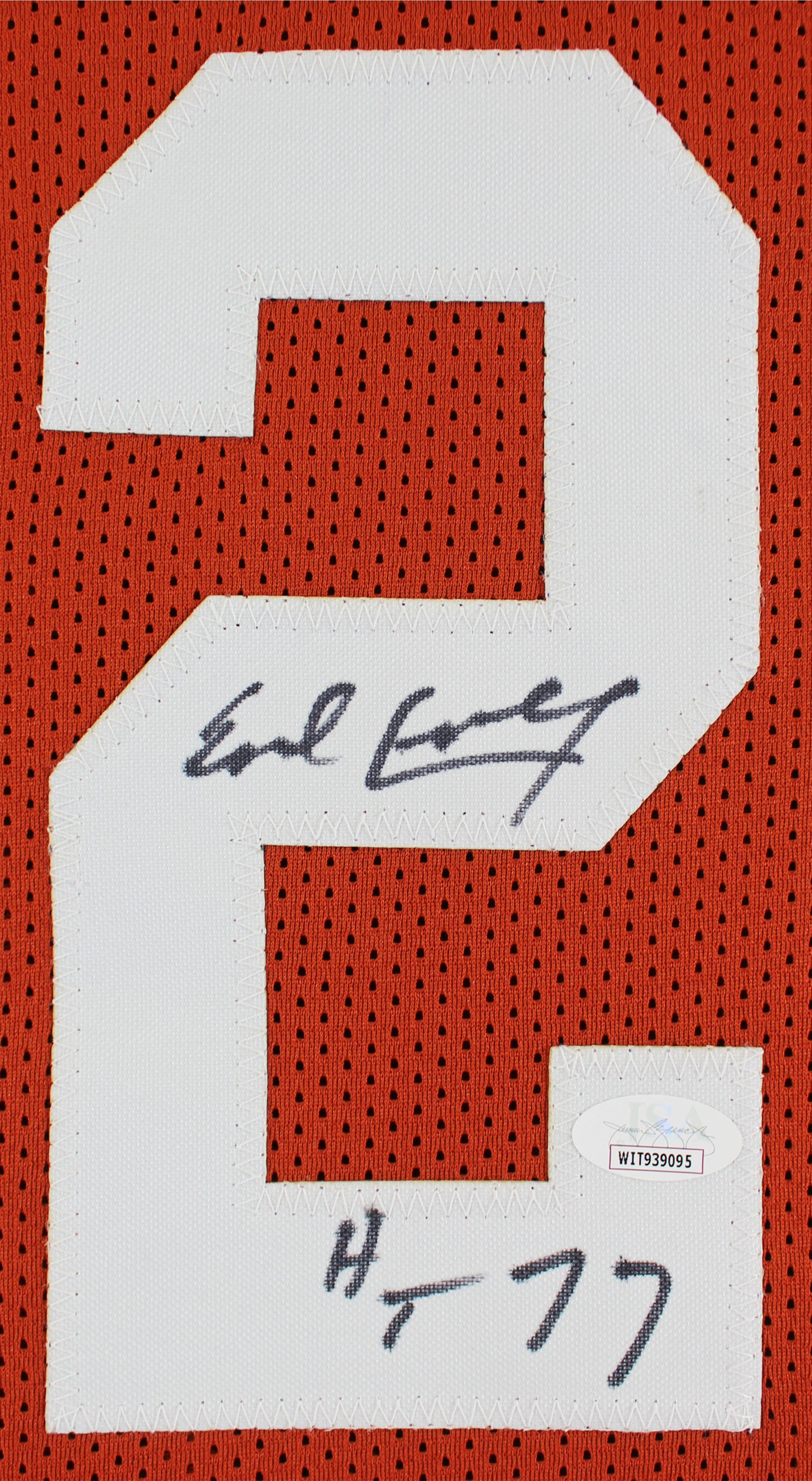 Ricky Williams Earl Campbell Signed Orange Pro Style Jersey BAS Witnessed