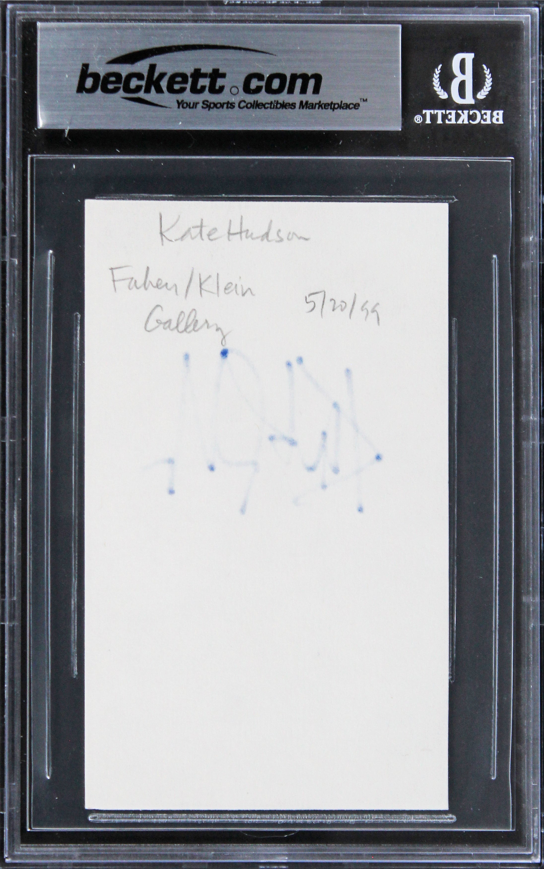 Kate Hudson Almost Famous Authentic Signed 3x5 Index Card BAS Slabbed
