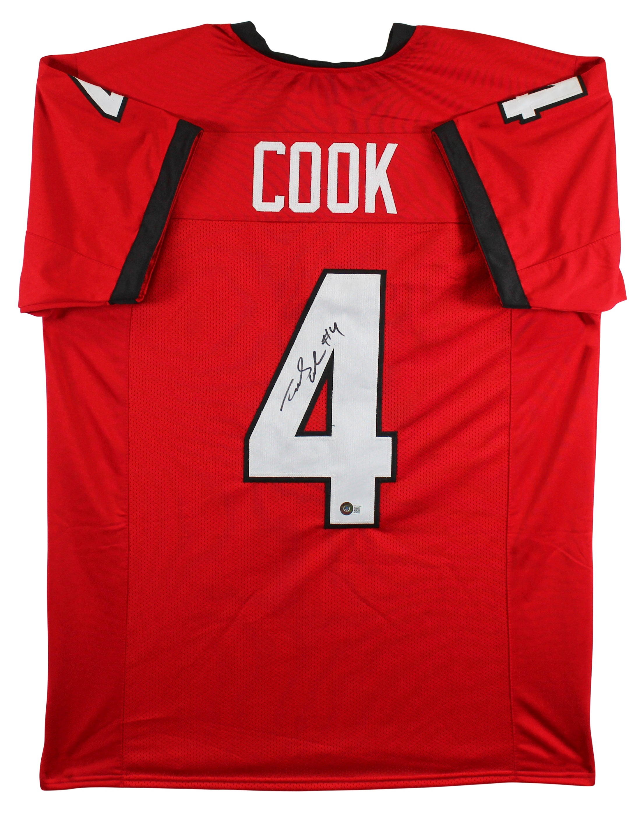 Georgia James Cook Authentic Signed Red Pro Style Jersey BAS Witnessed