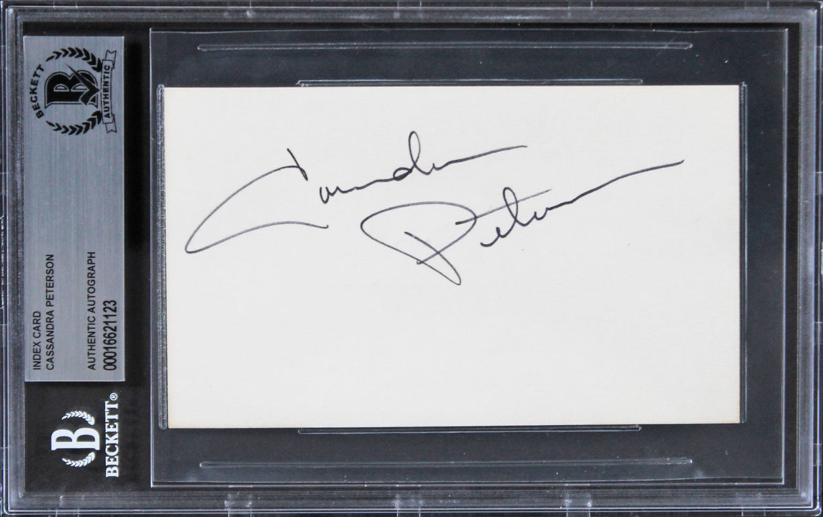 Cassandra Peterson Elvira: Mistress of the Dark Signed 3x5 Index Card BAS Slab