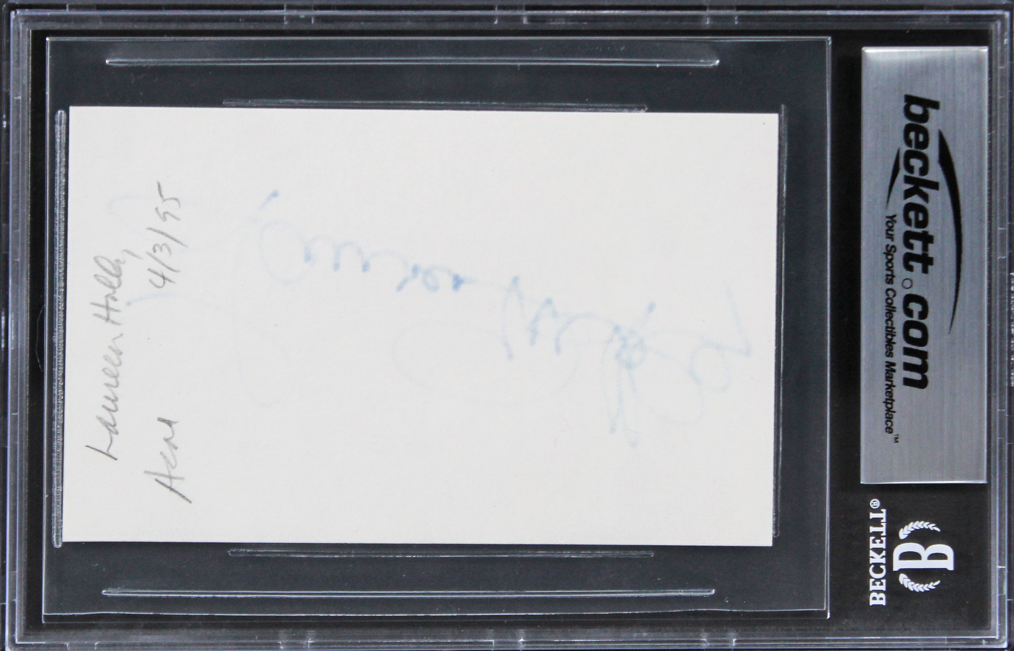 Lauren Holly Dumb and Dumber Authentic Signed 3x5 Index Card BAS Slabbed 1