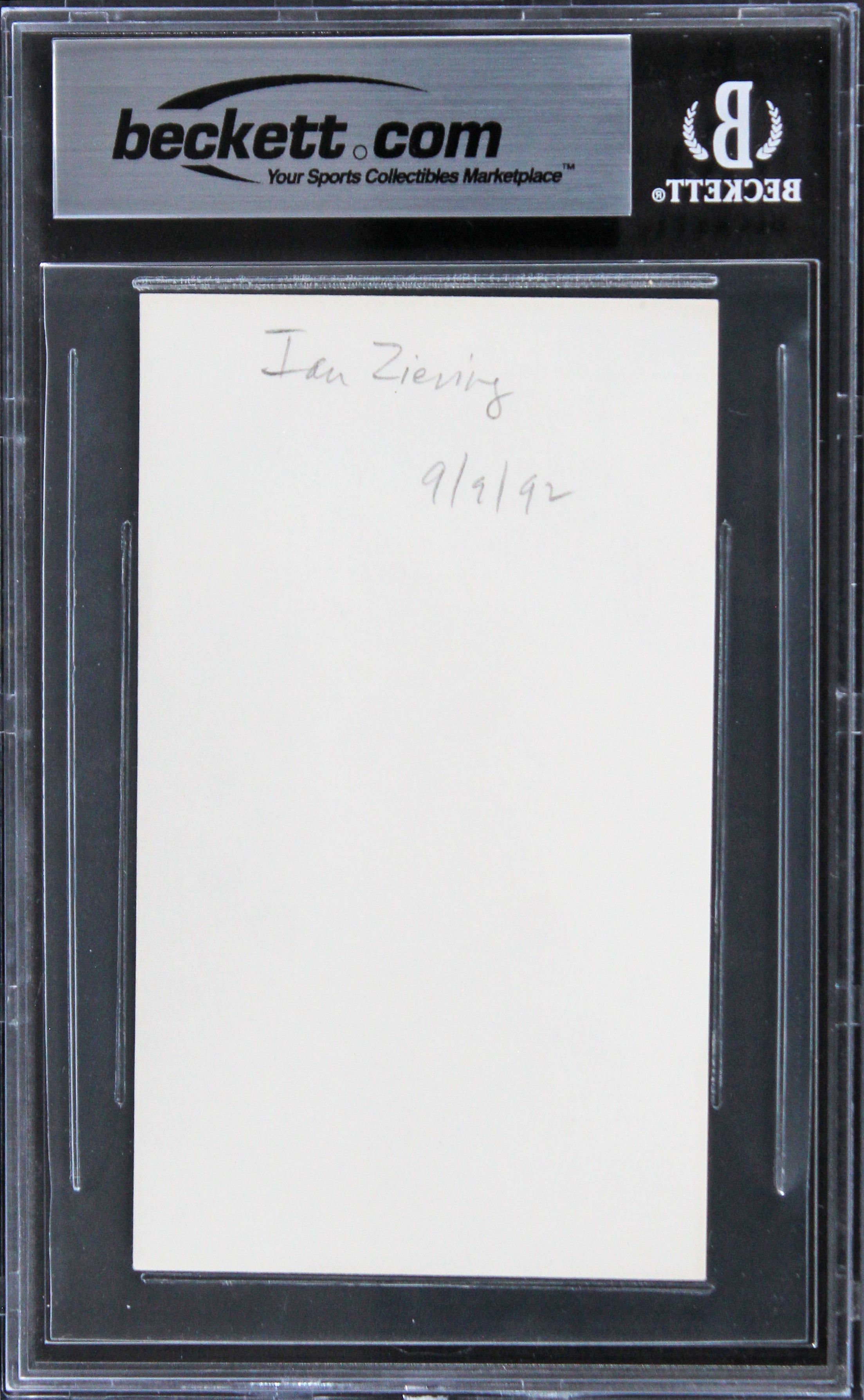 Ian Ziering Beverly Hills 90210 Authentic Signed 3x5 Index Card BAS Slabbed 2