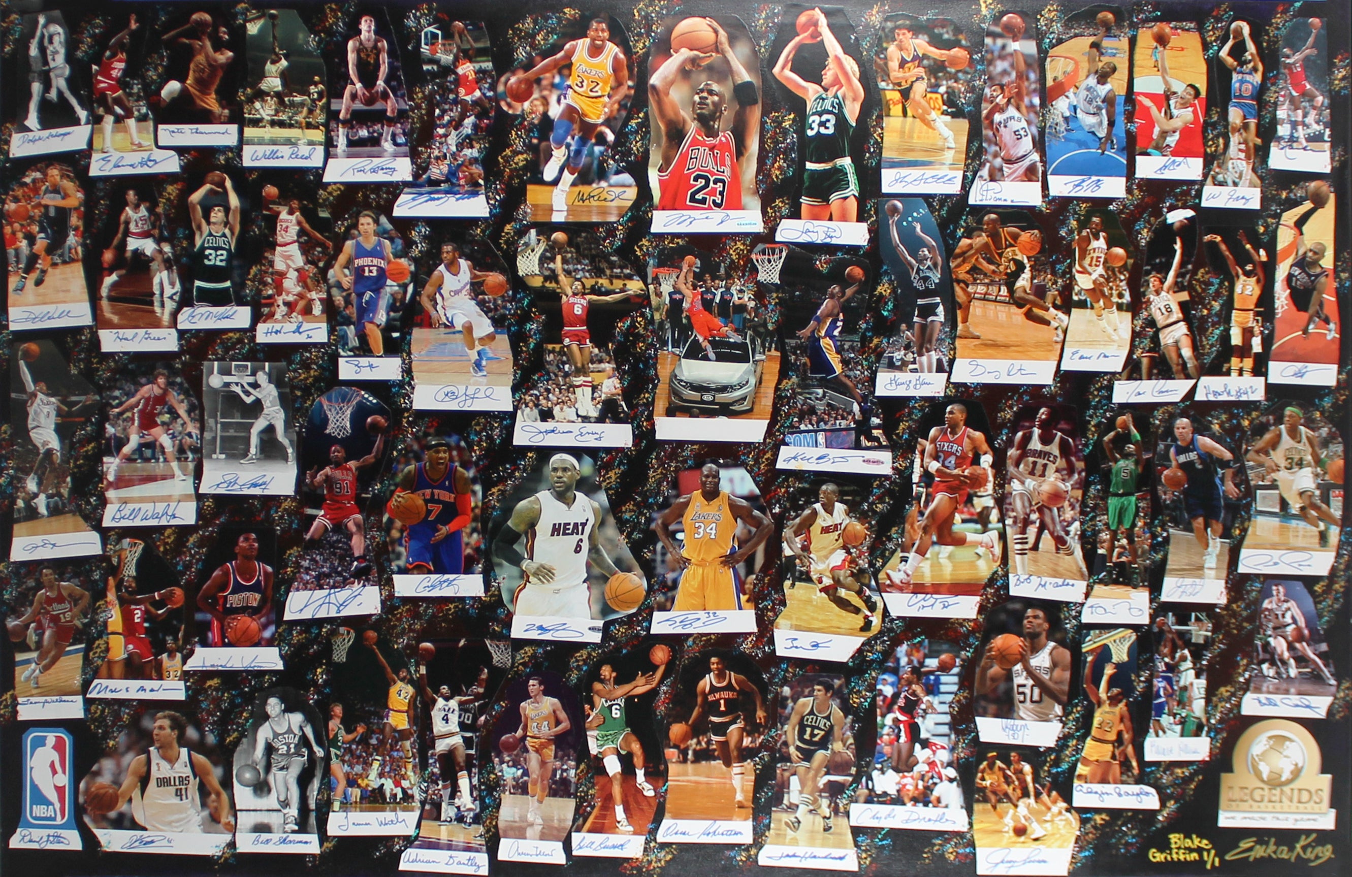 2013 NBA 60 Greatest "NBA Legends Of Basketball" Signed Lithograph JSA #BB53953