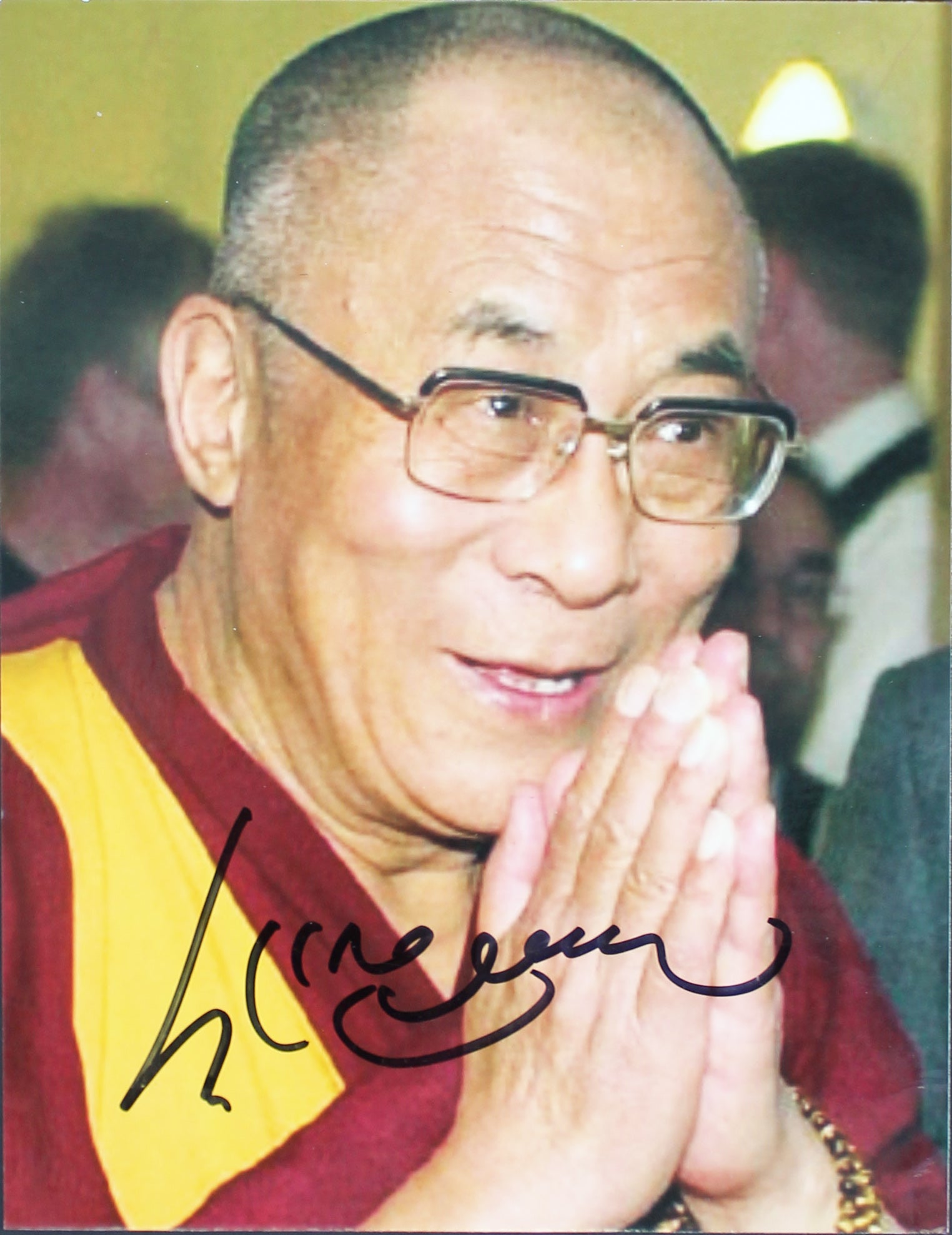 Dalai Lama Authentic Signed 6x6.5 Color Photo JSA #XX60009