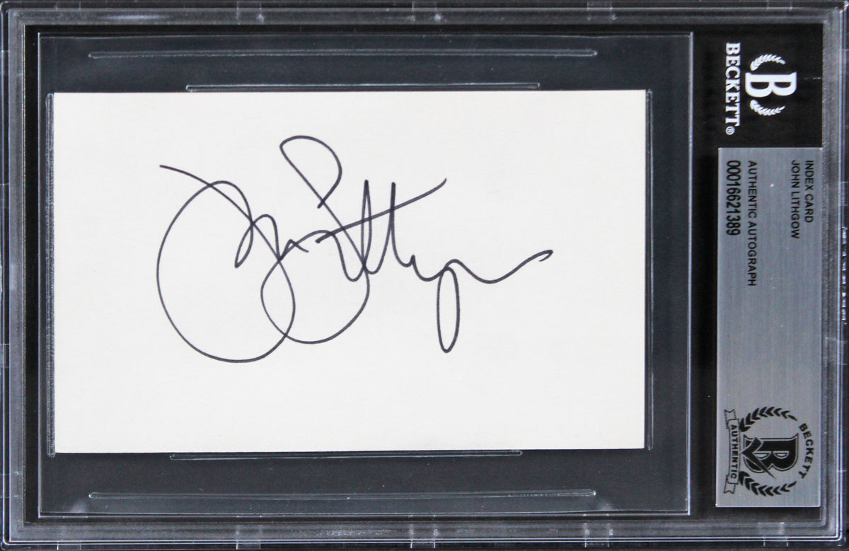 John Lithgow 3rd Rock From The Sun Authentic Signed 3x5 Index Card BAS Slabbed