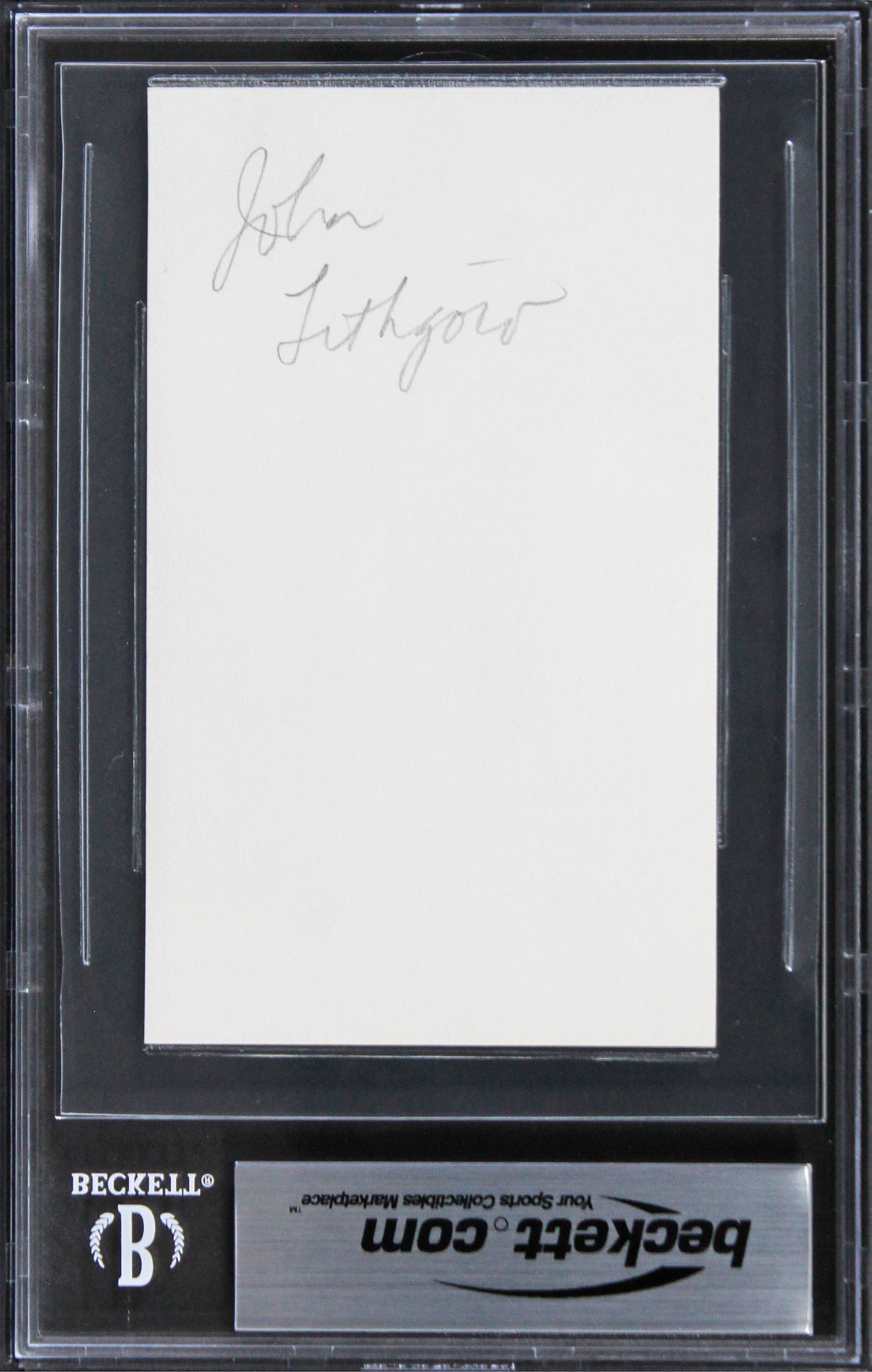John Lithgow 3rd Rock From The Sun Authentic Signed 3x5 Index Card BAS Slabbed
