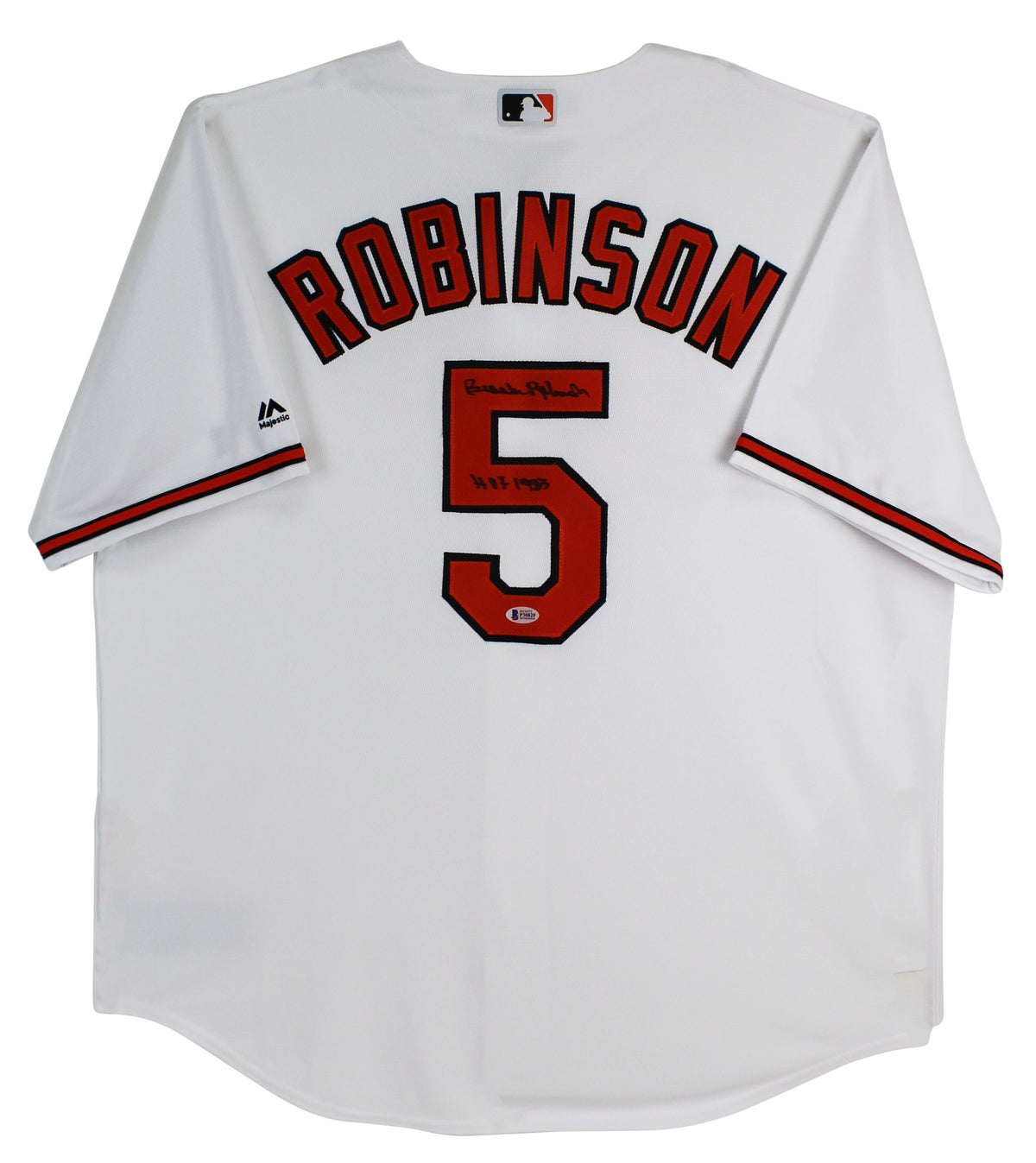 Orioles Brooks Robinson "HOF 1983" Signed White Majestic Jersey BAS Witnessed