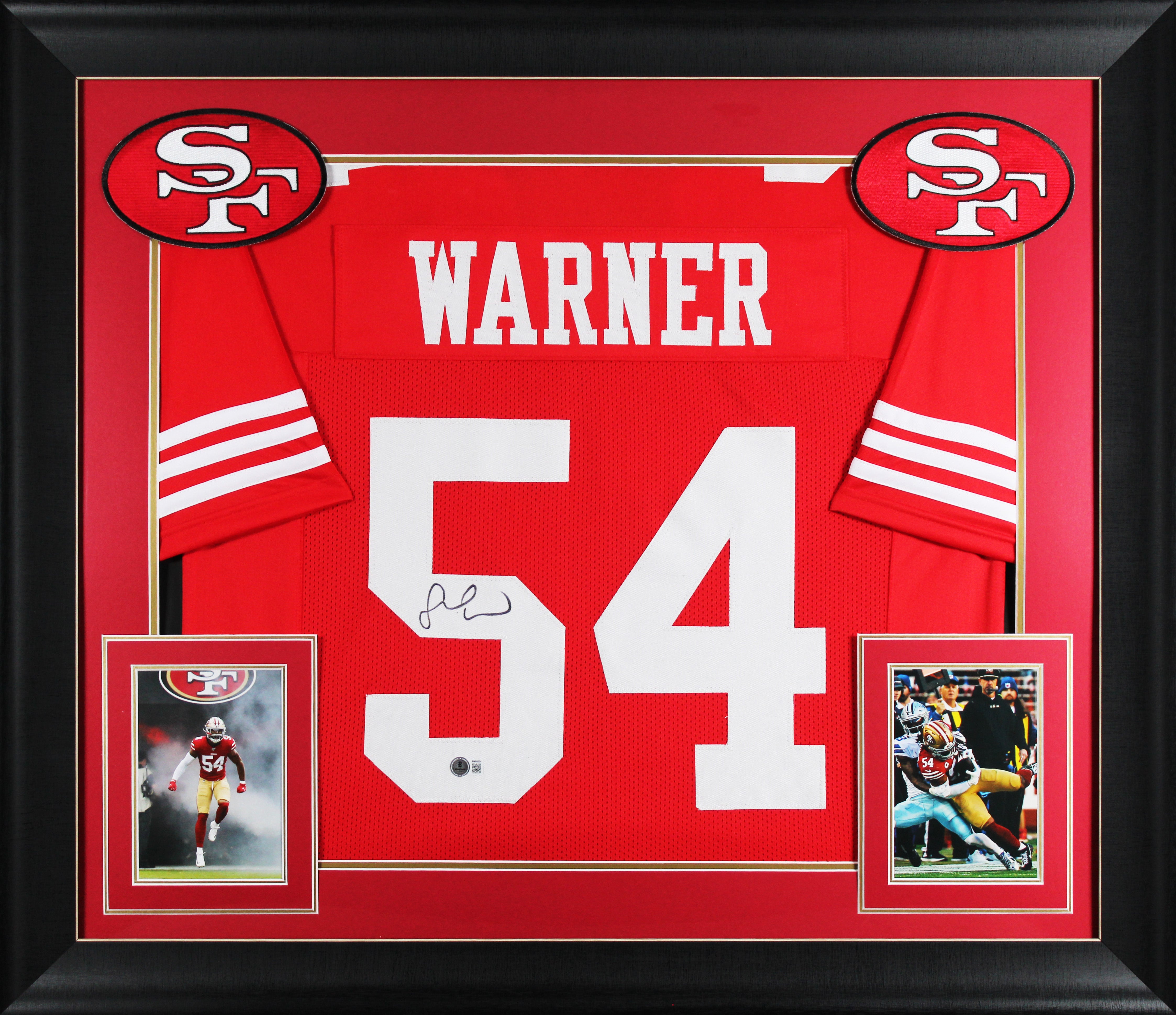 Fred Warner Authentic Signed Red Pro Style Framed Jersey Autographed BAS