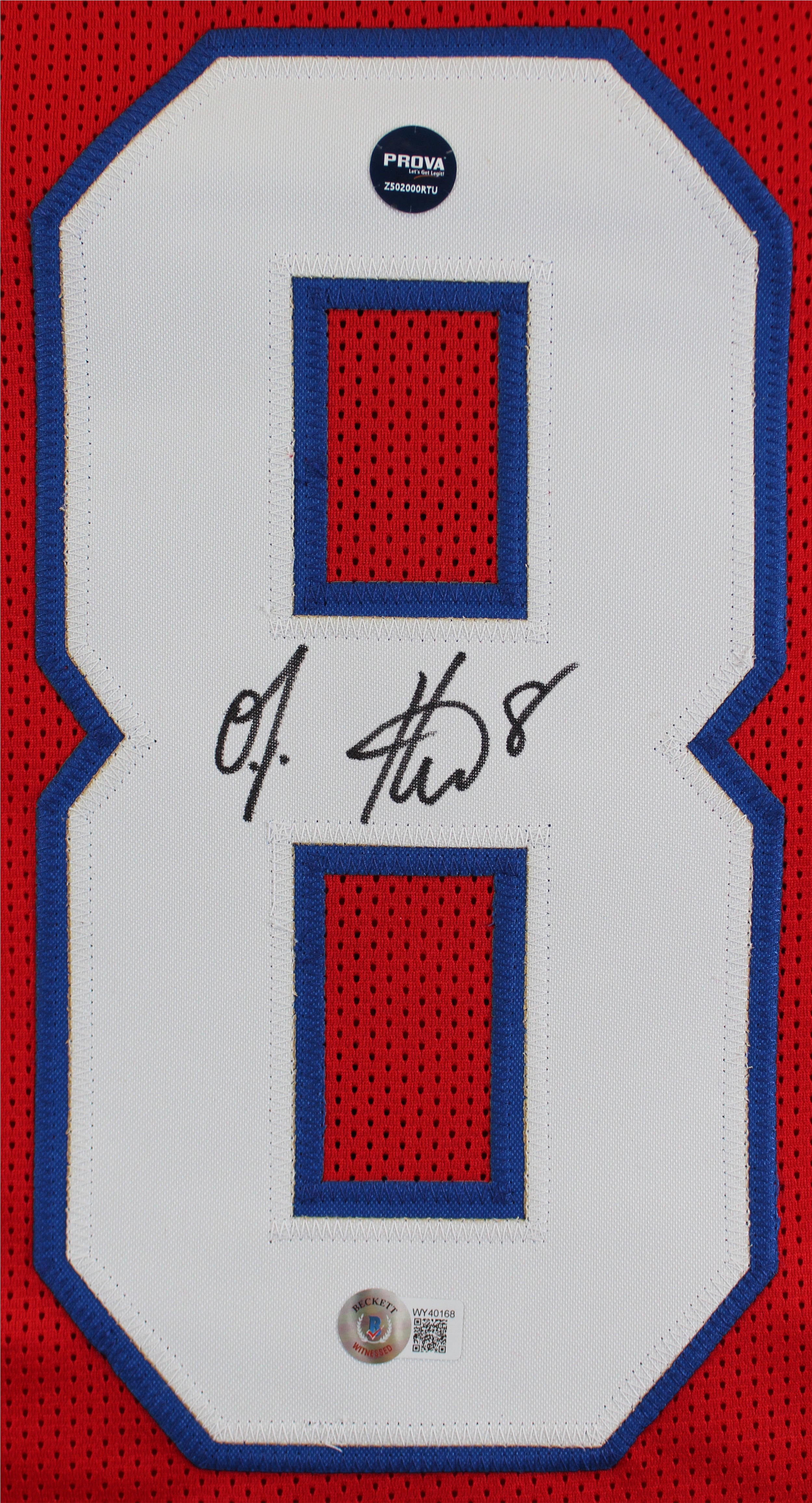O.J. Howard Authentic Signed Red Pro Style Jersey Autographed BAS Witnessed