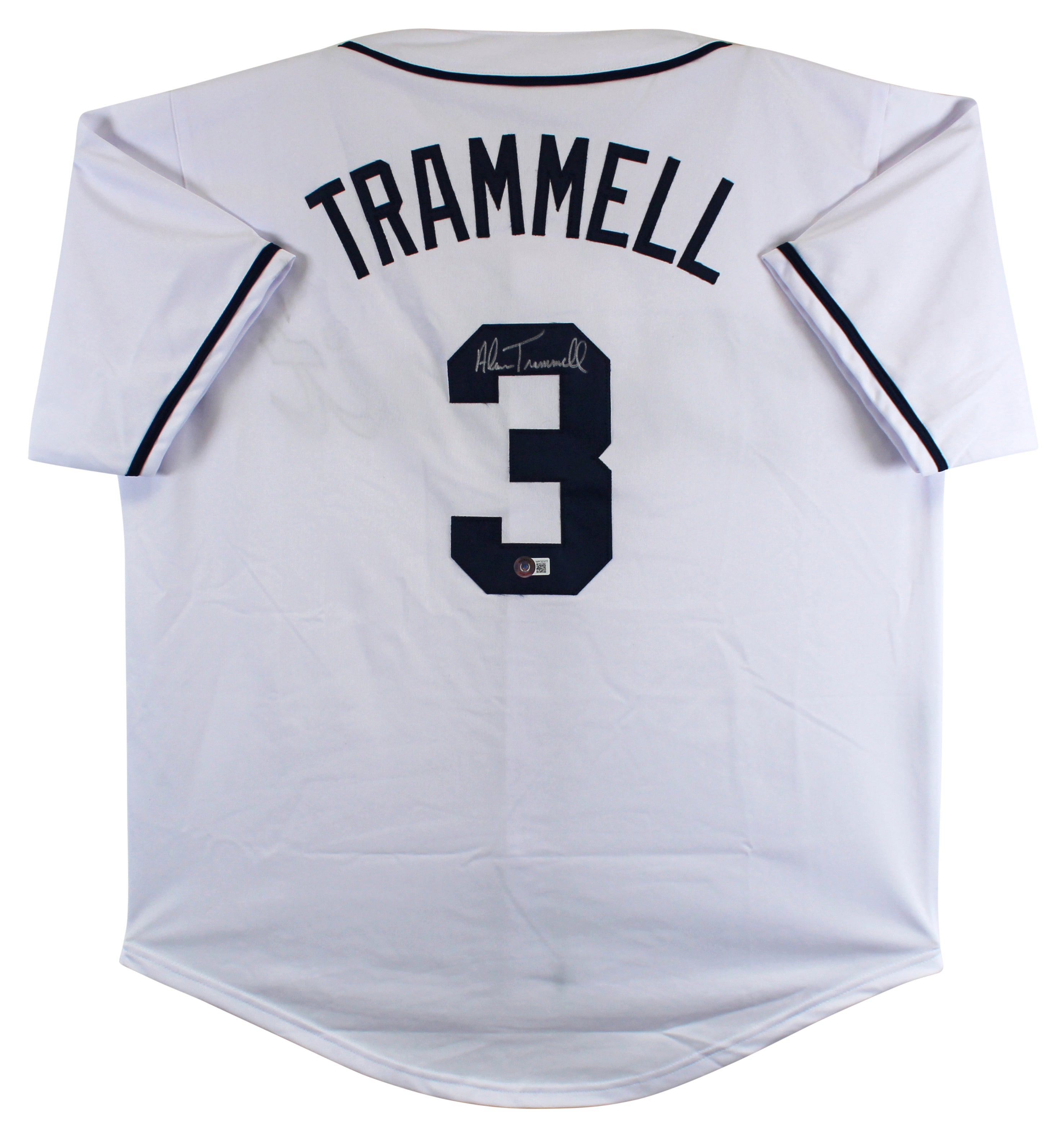 Alan Trammell Authentic Signed White Pro Style Jersey Autographed BAS Witnessed