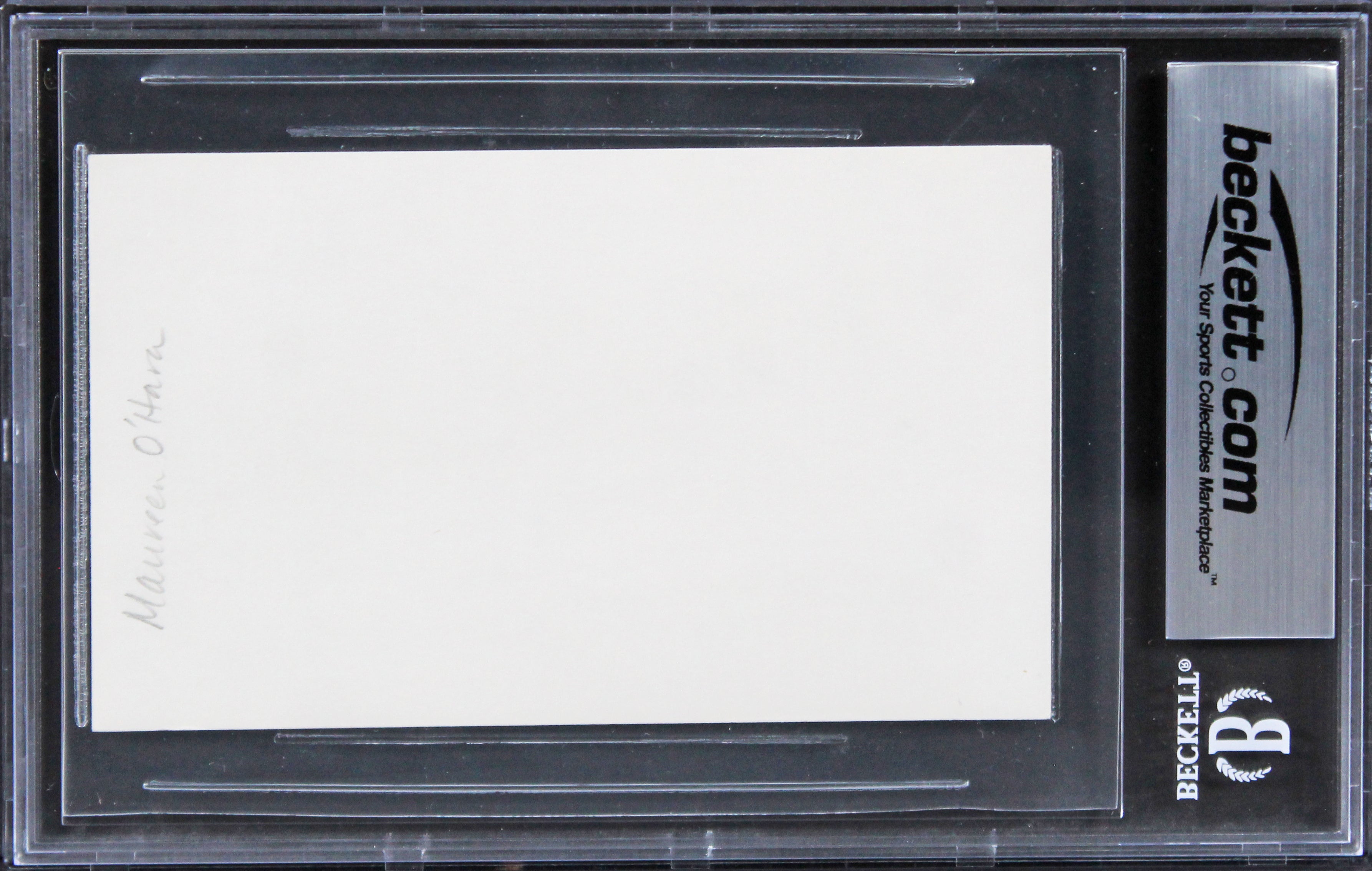 Maureen O'Hara The Quiet Man Authentic Signed 3x5 Index Card BAS Slabbed 5