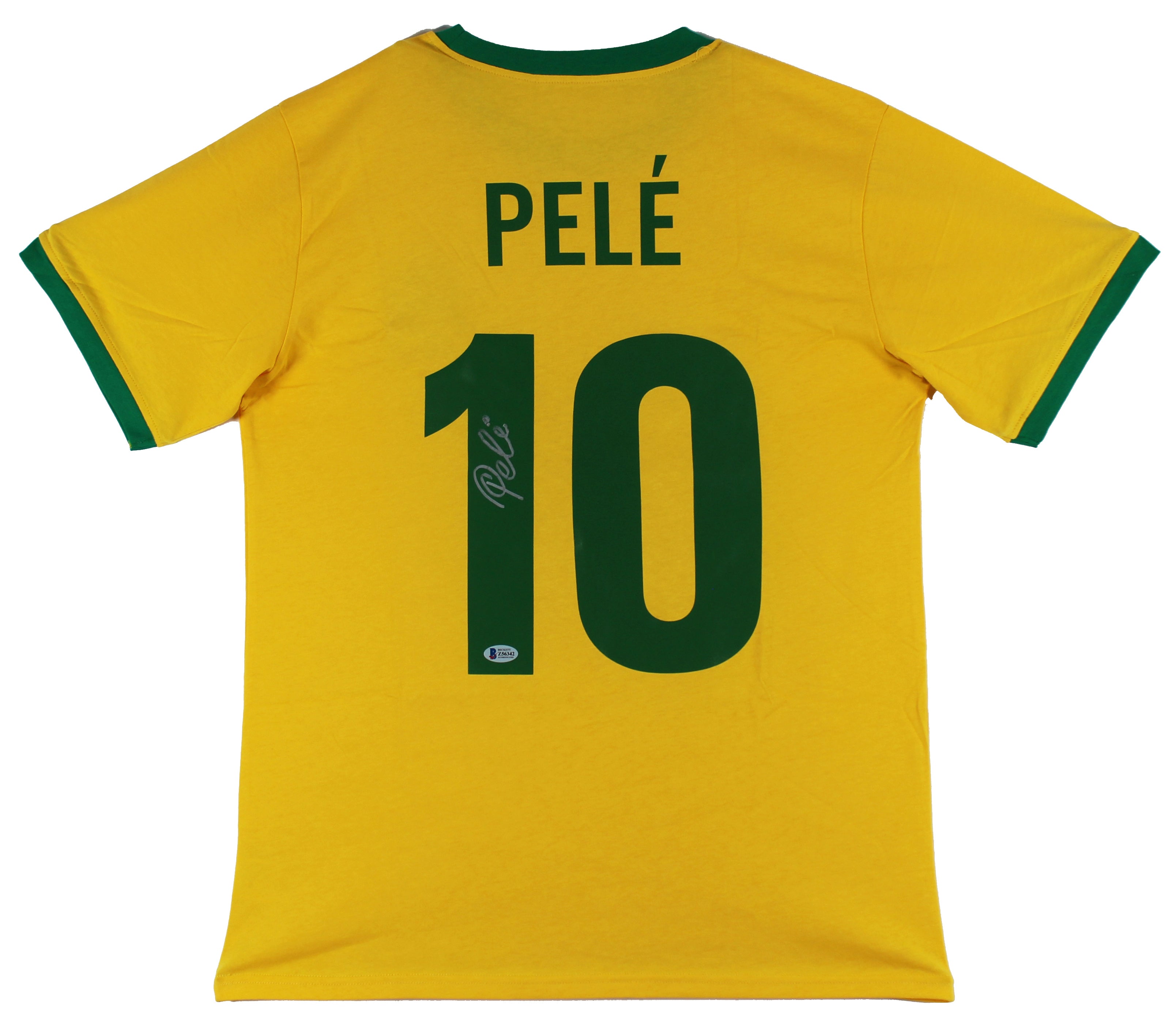 Pele Authentic Signed Brazil Jersey Autographed in Silver BAS