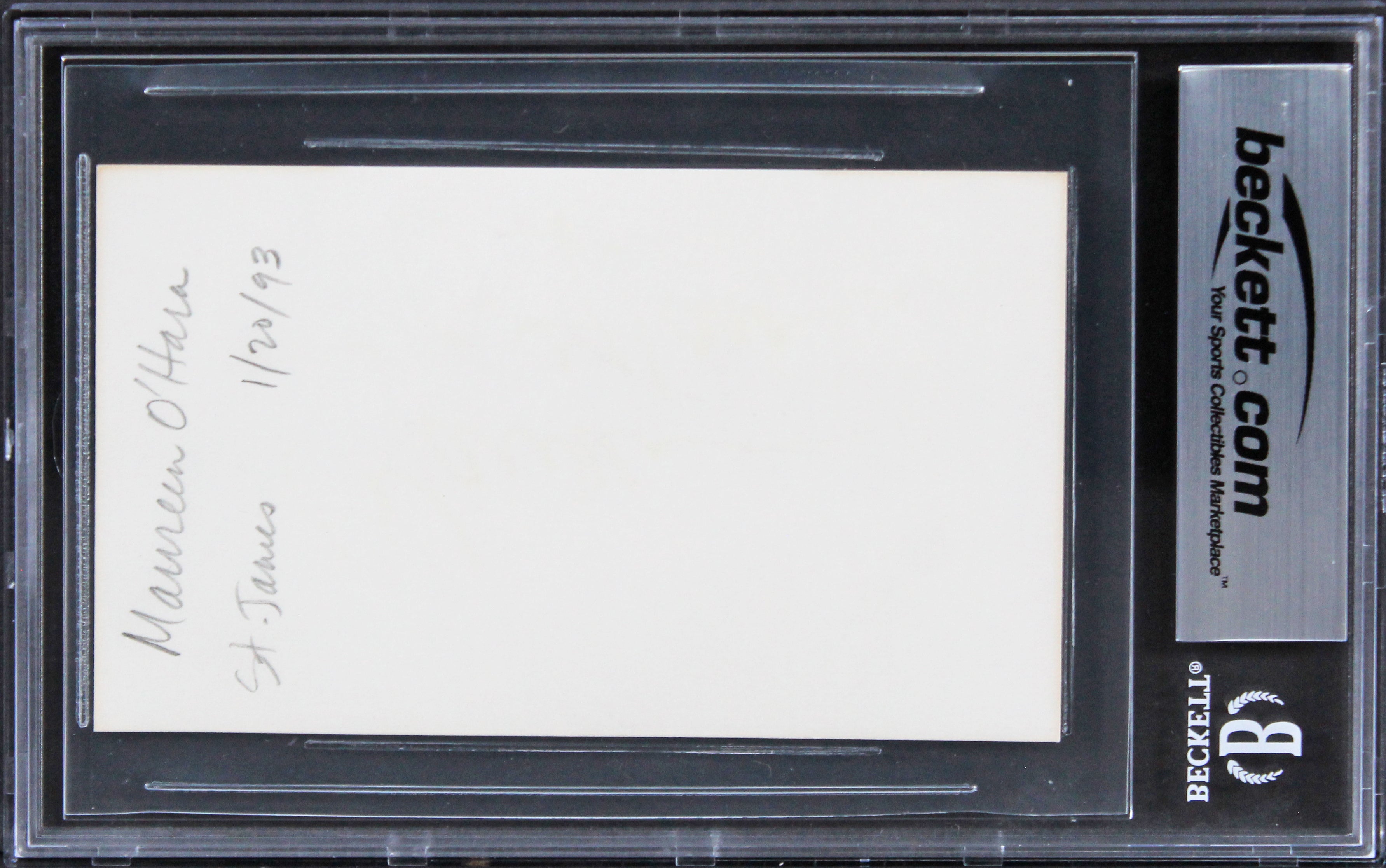 Maureen O'Hara The Quiet Man Authentic Signed 3x5 Index Card BAS Slabbed 6